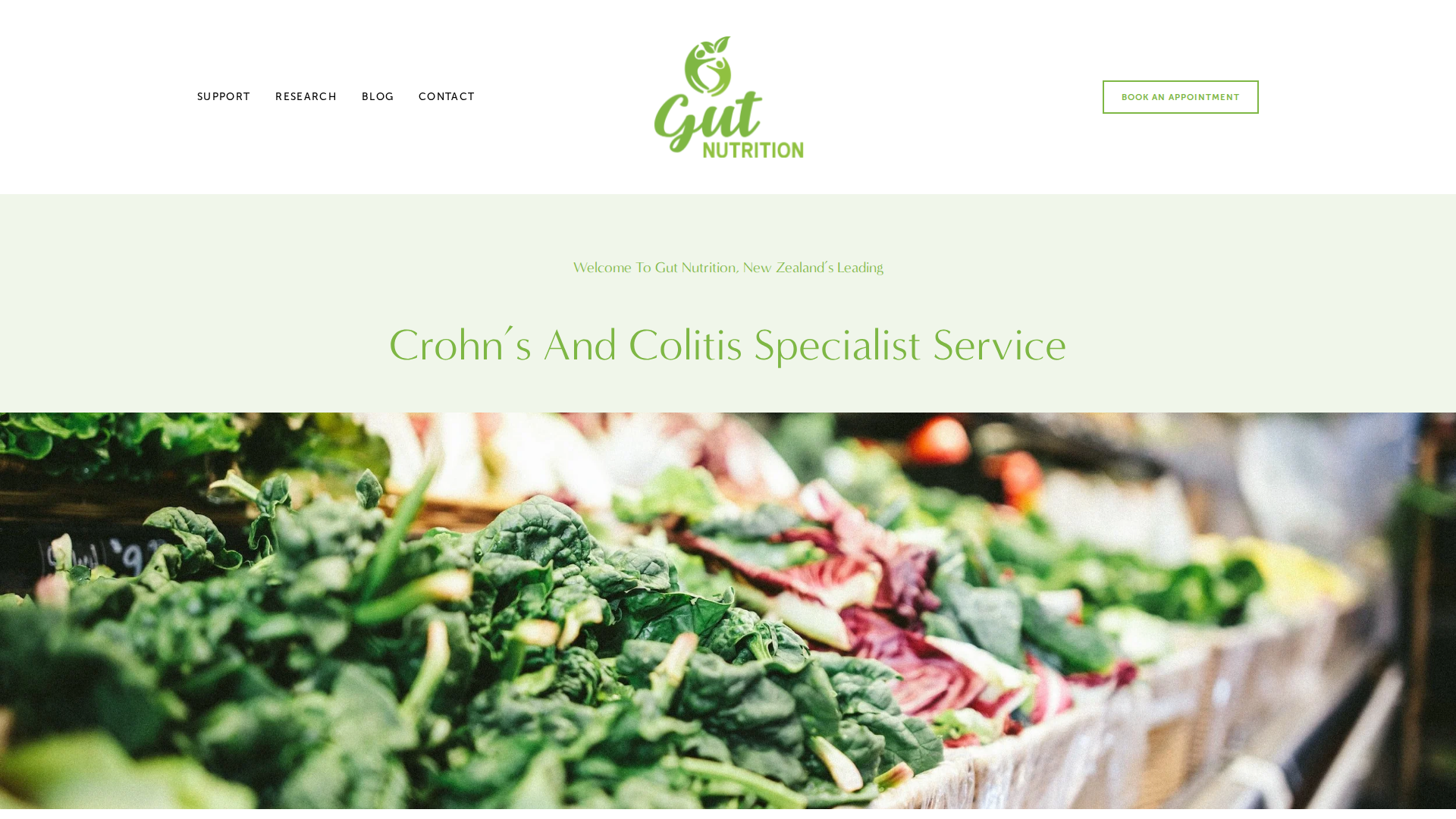 Website snapshot for Gut Nutrition