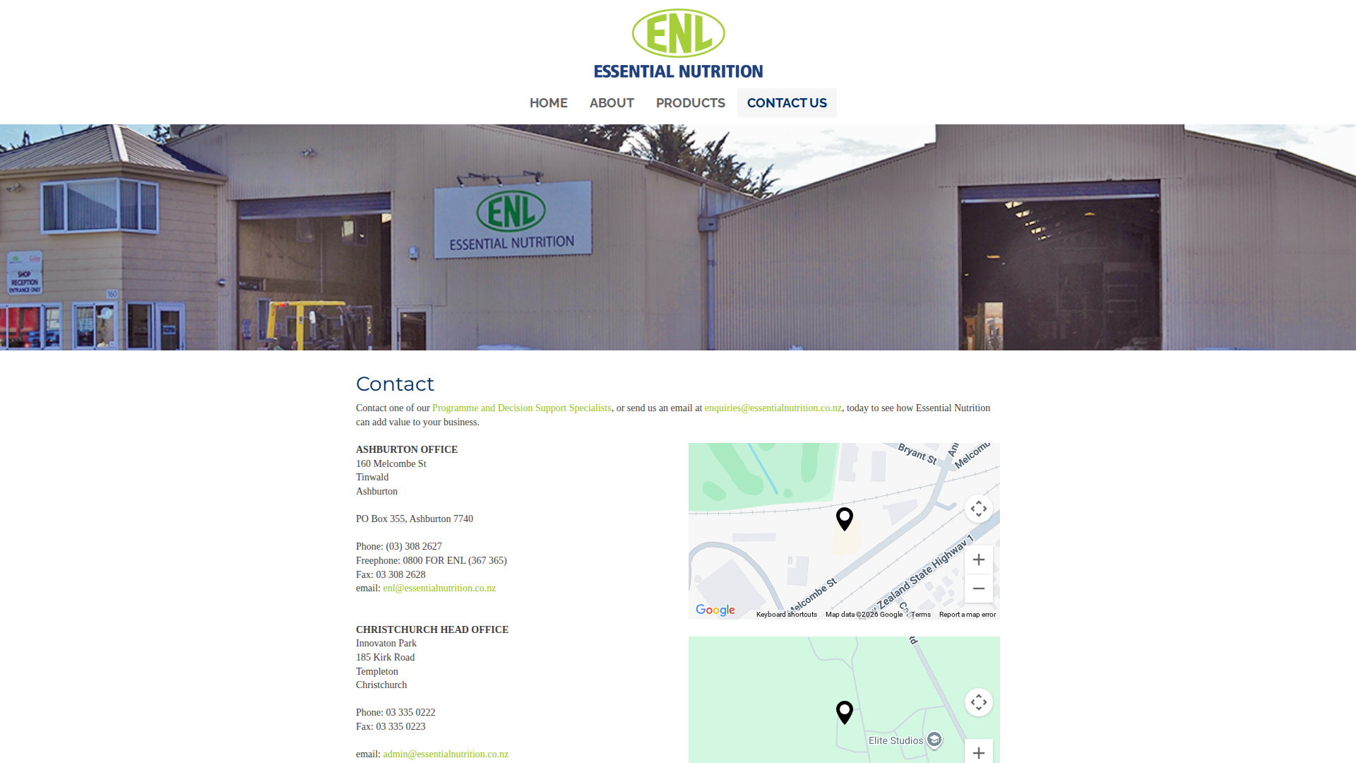 Website snapshot for Essential Nutrition