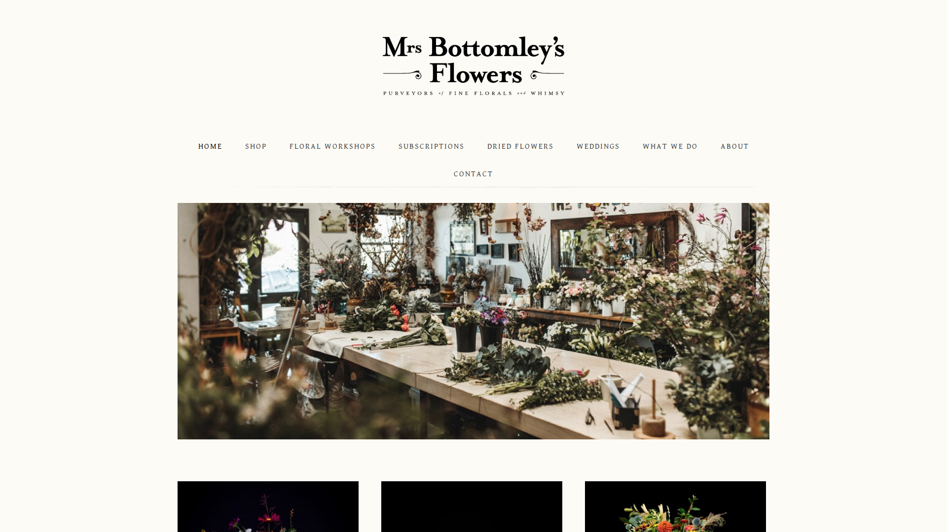 Website snapshot for Mrs Bottomley's Flowers