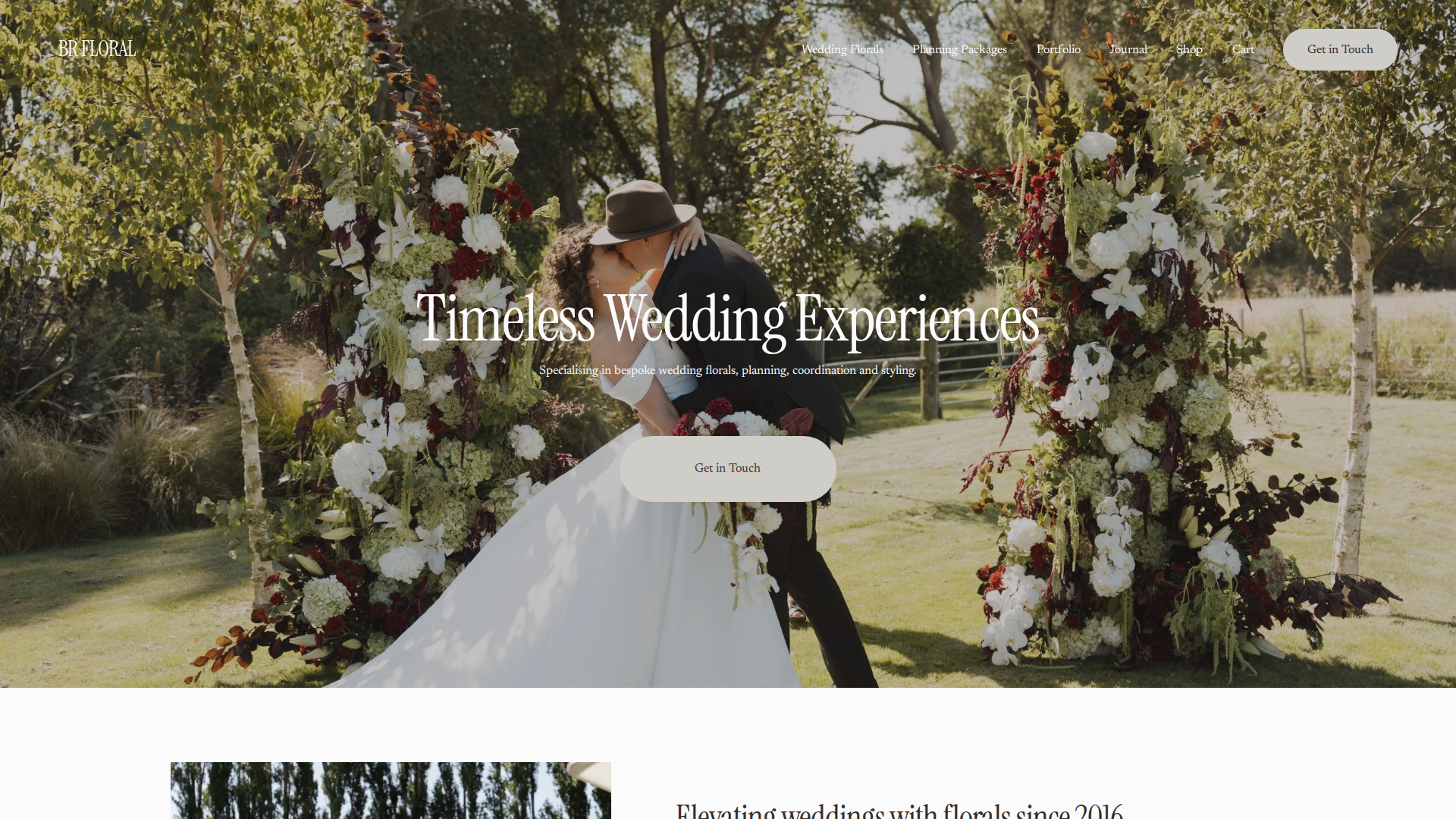 Website snapshot for Bourbon Rose Florist