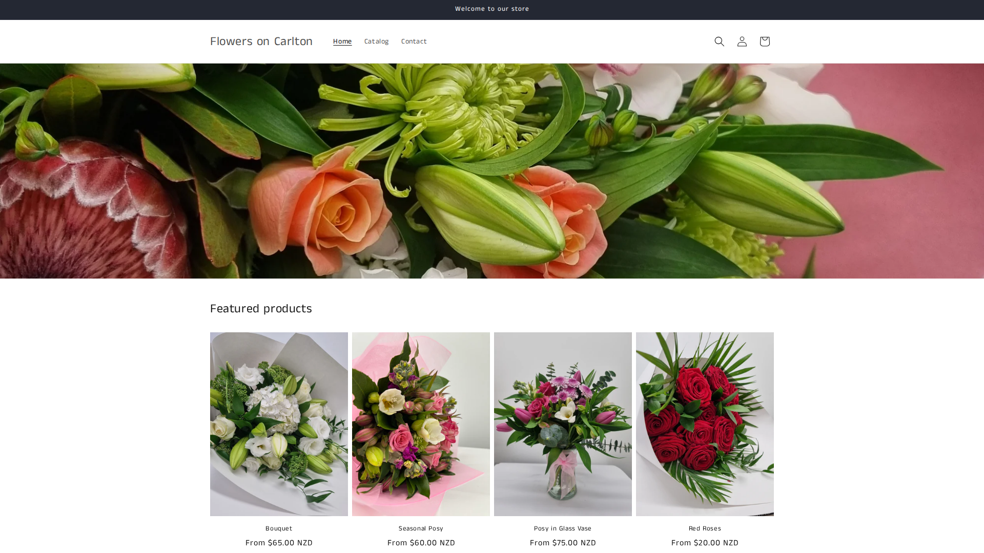 Website snapshot for Flowers on Carlton