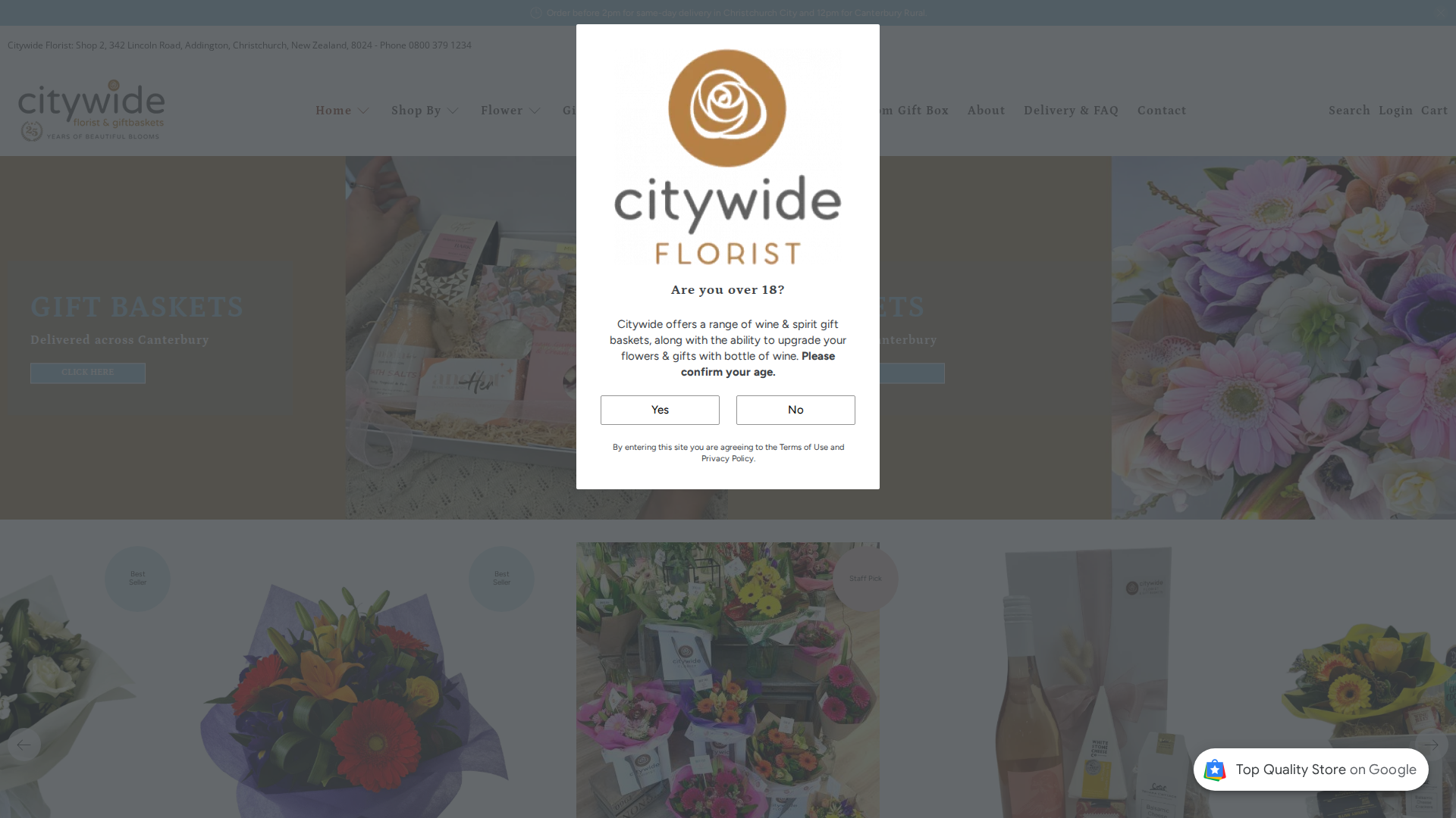 Website snapshot for Citywide Florist