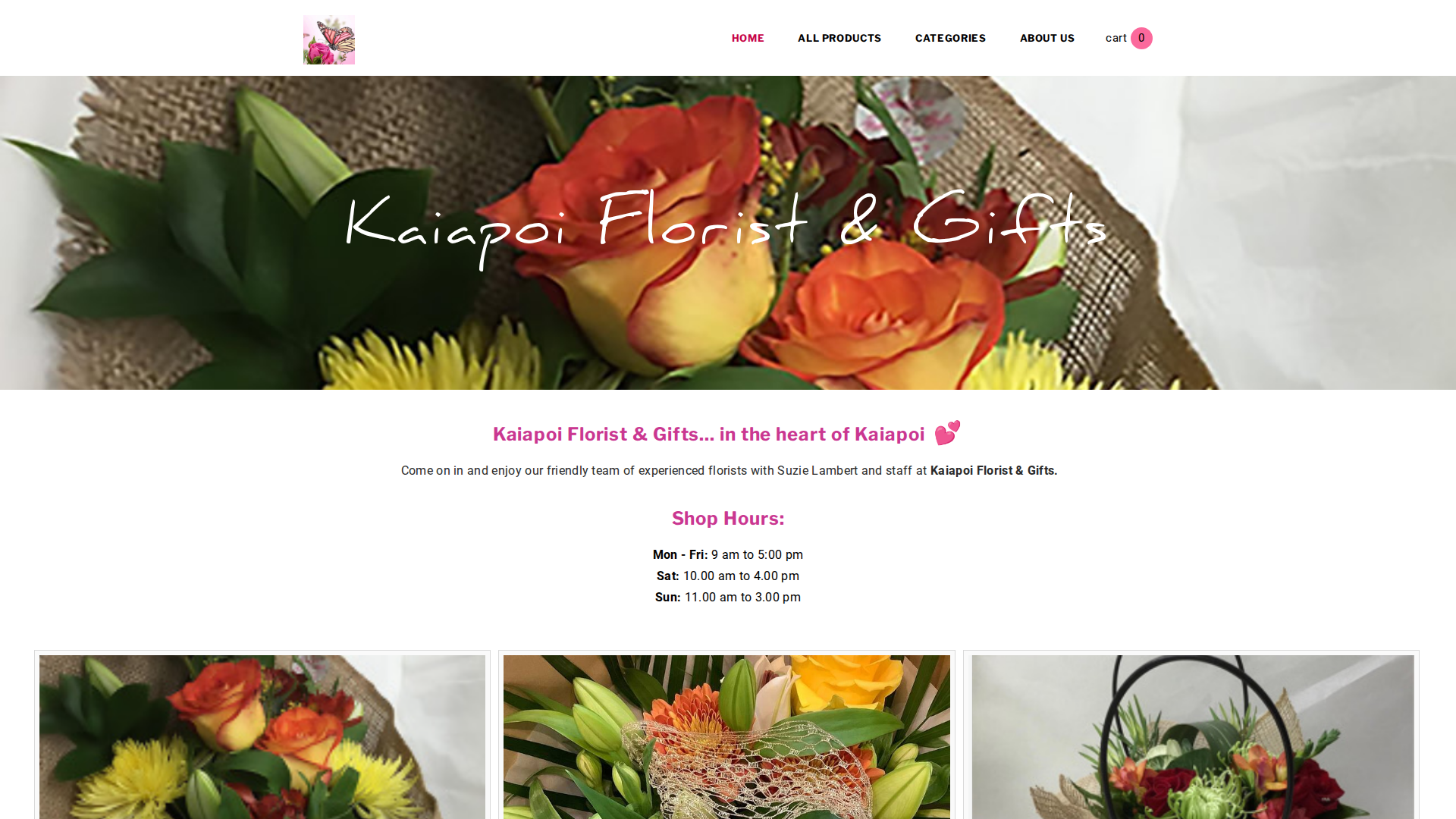 Website snapshot for Kaiapoi Florist & Gifts