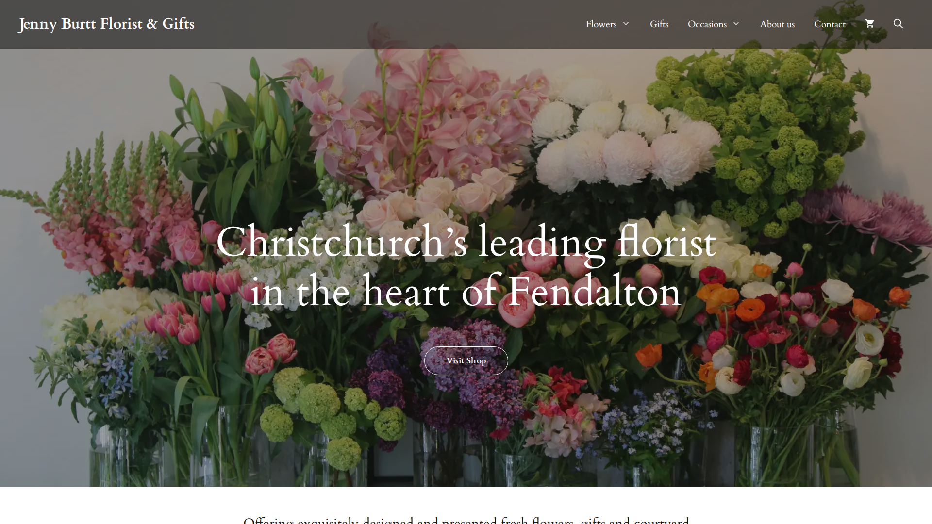 Website snapshot for Jenny Burtt Florist and Gifts