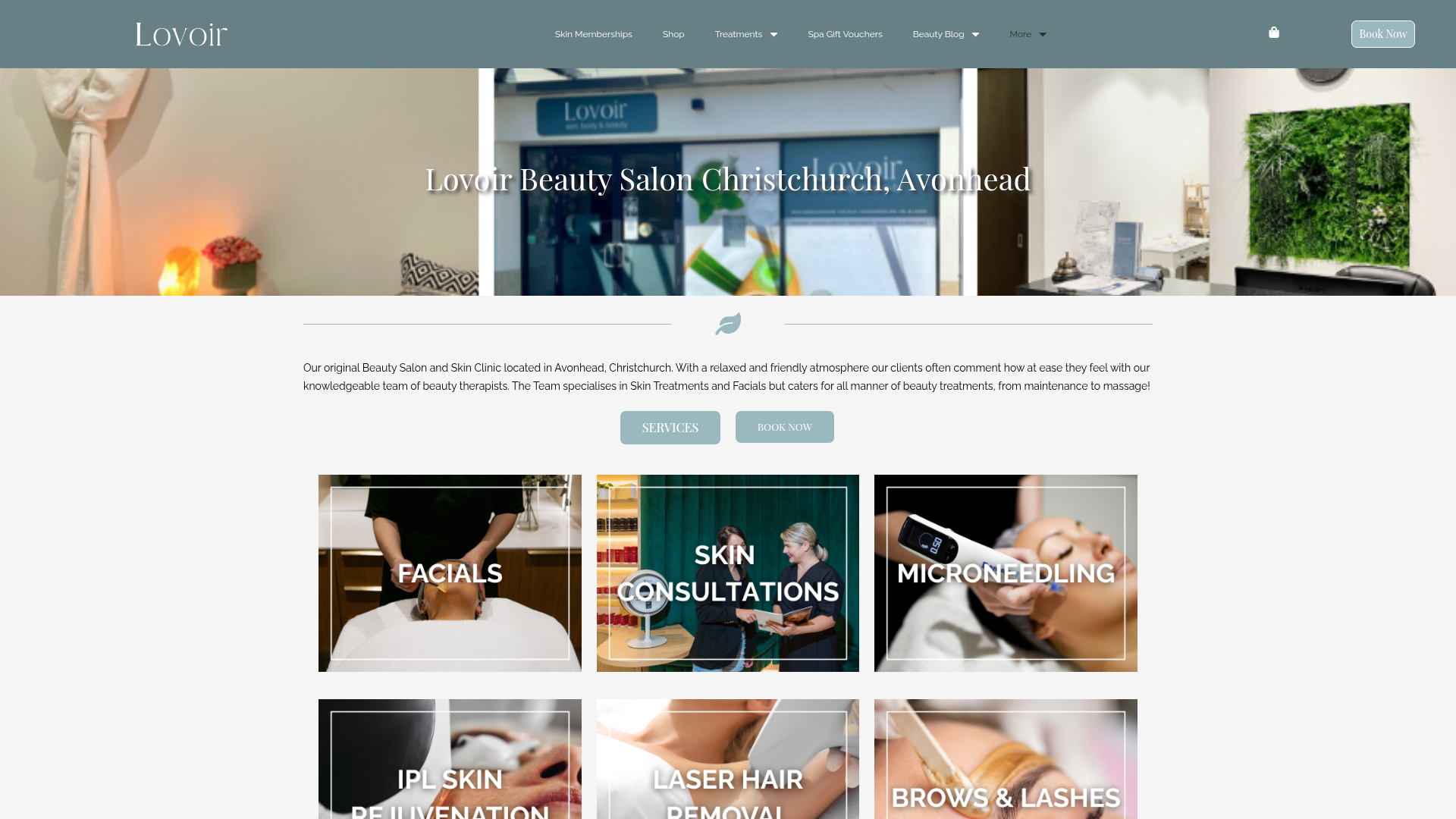 Website snapshot for Lovoir Beauty Salon & Day Spa Avonhead