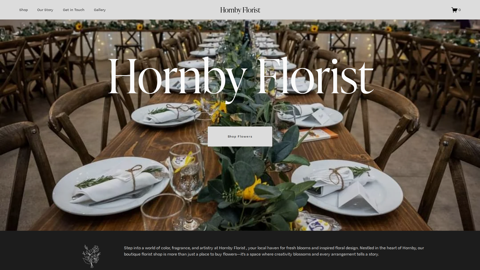 Website snapshot for Hornby Florist