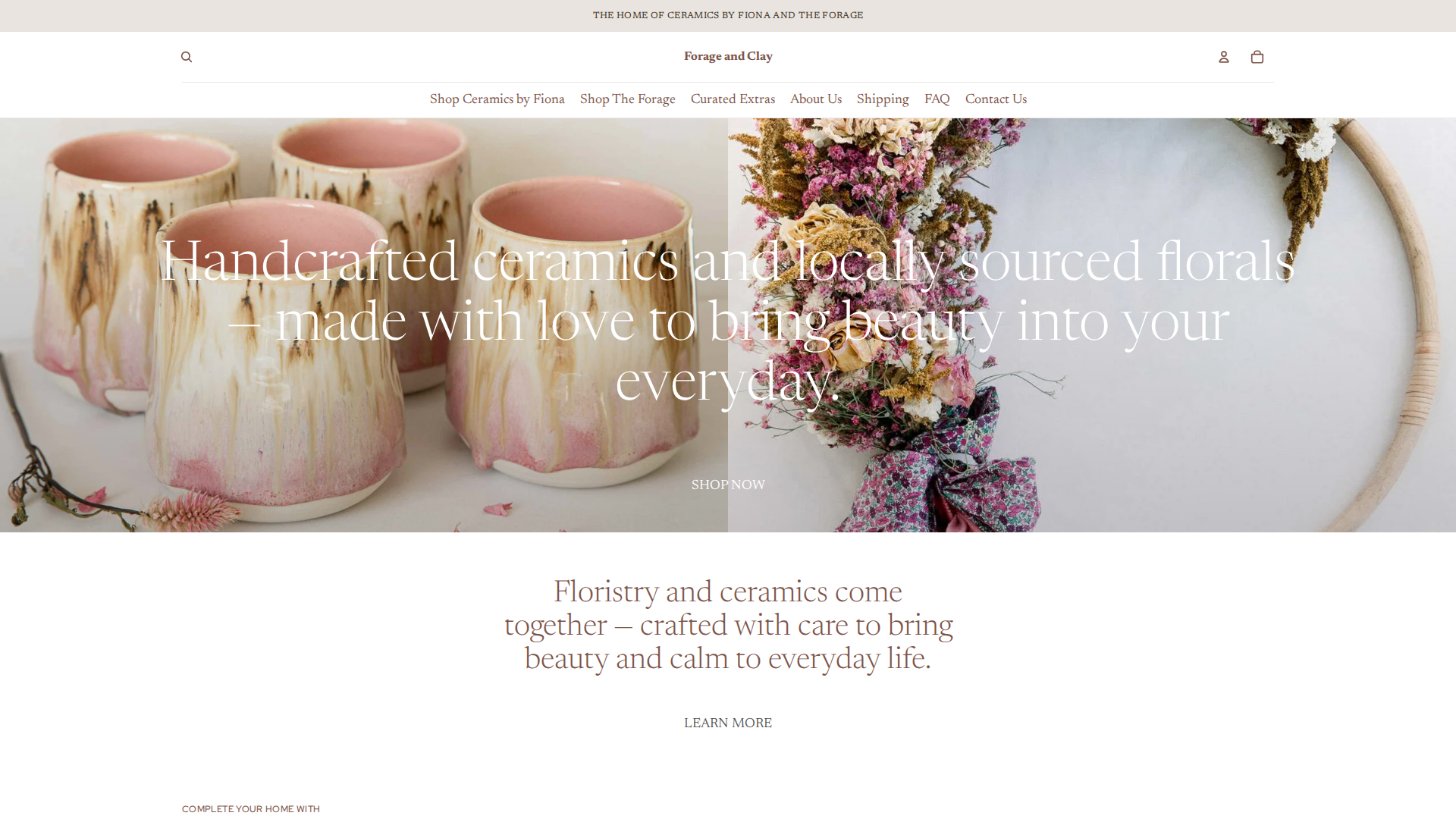 Website snapshot for Forage and Clay