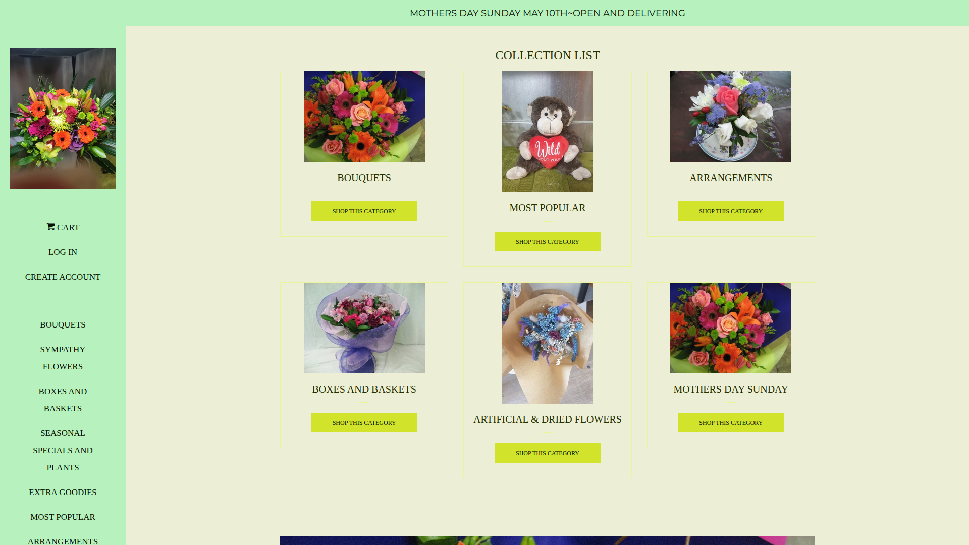 Website snapshot for BBB Florist