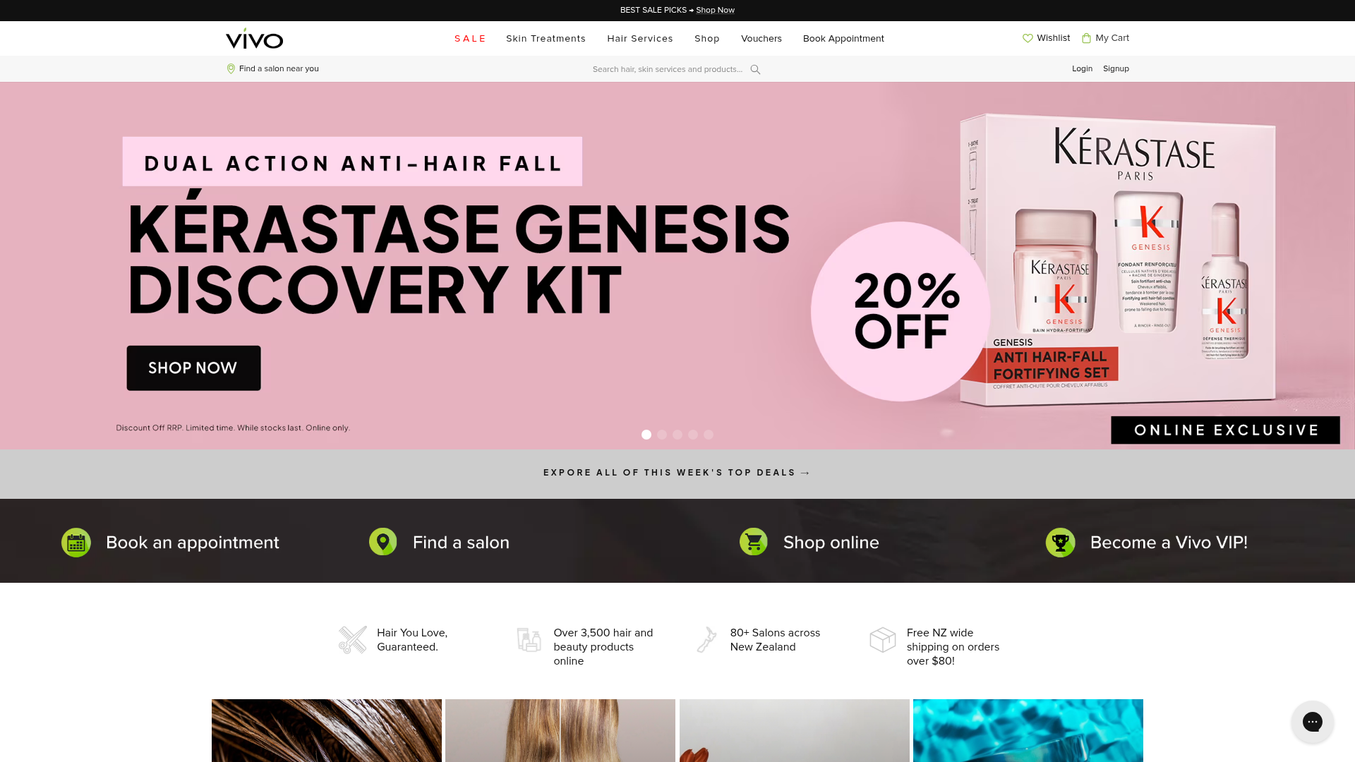 Website snapshot for Vivo Hair Salon Avonhead