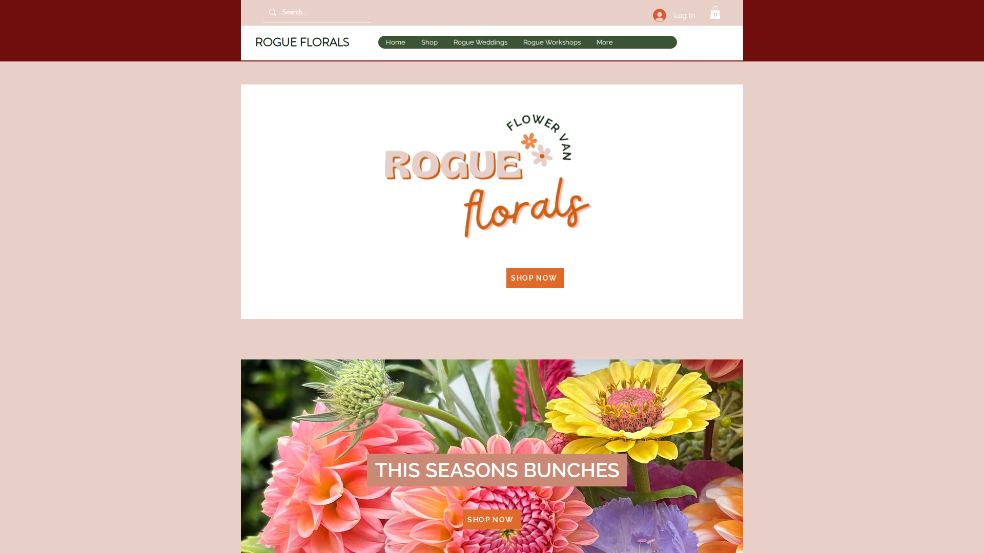 Website snapshot for Rogue Florals