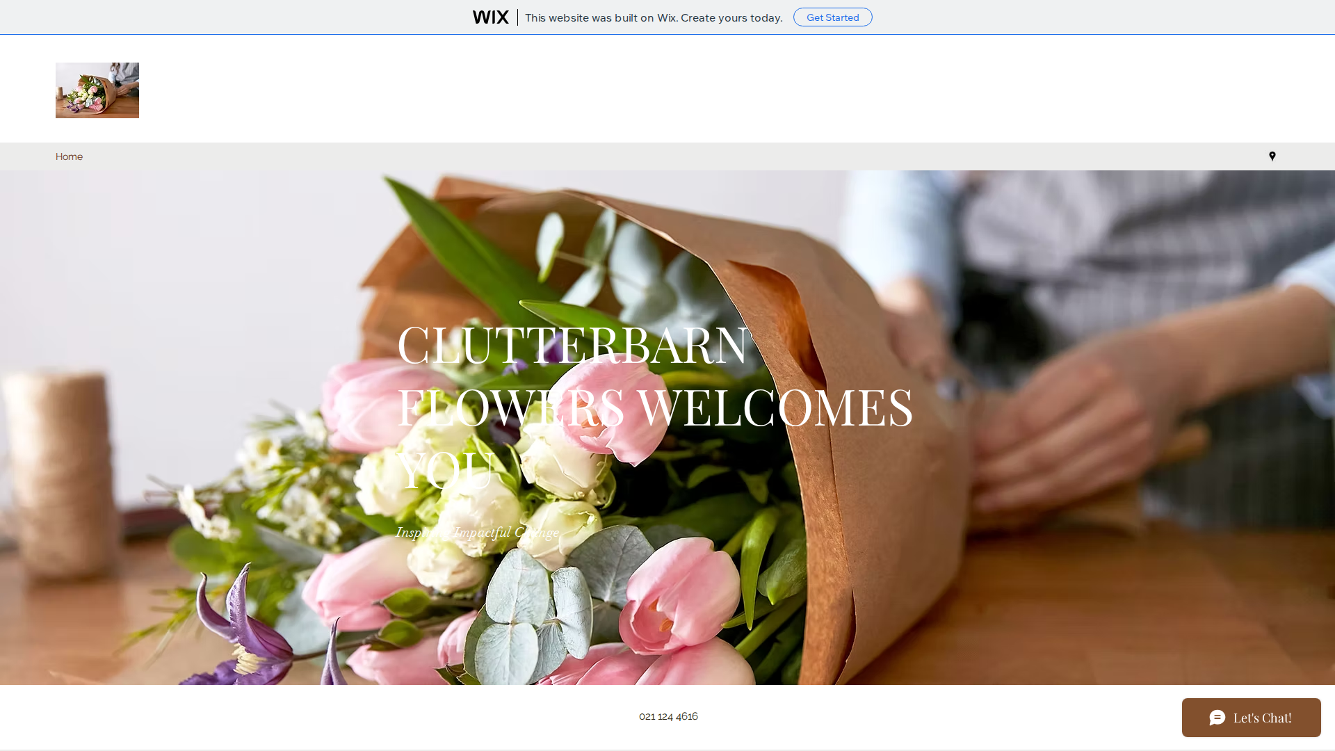 Website snapshot for Clutterbarn Florist