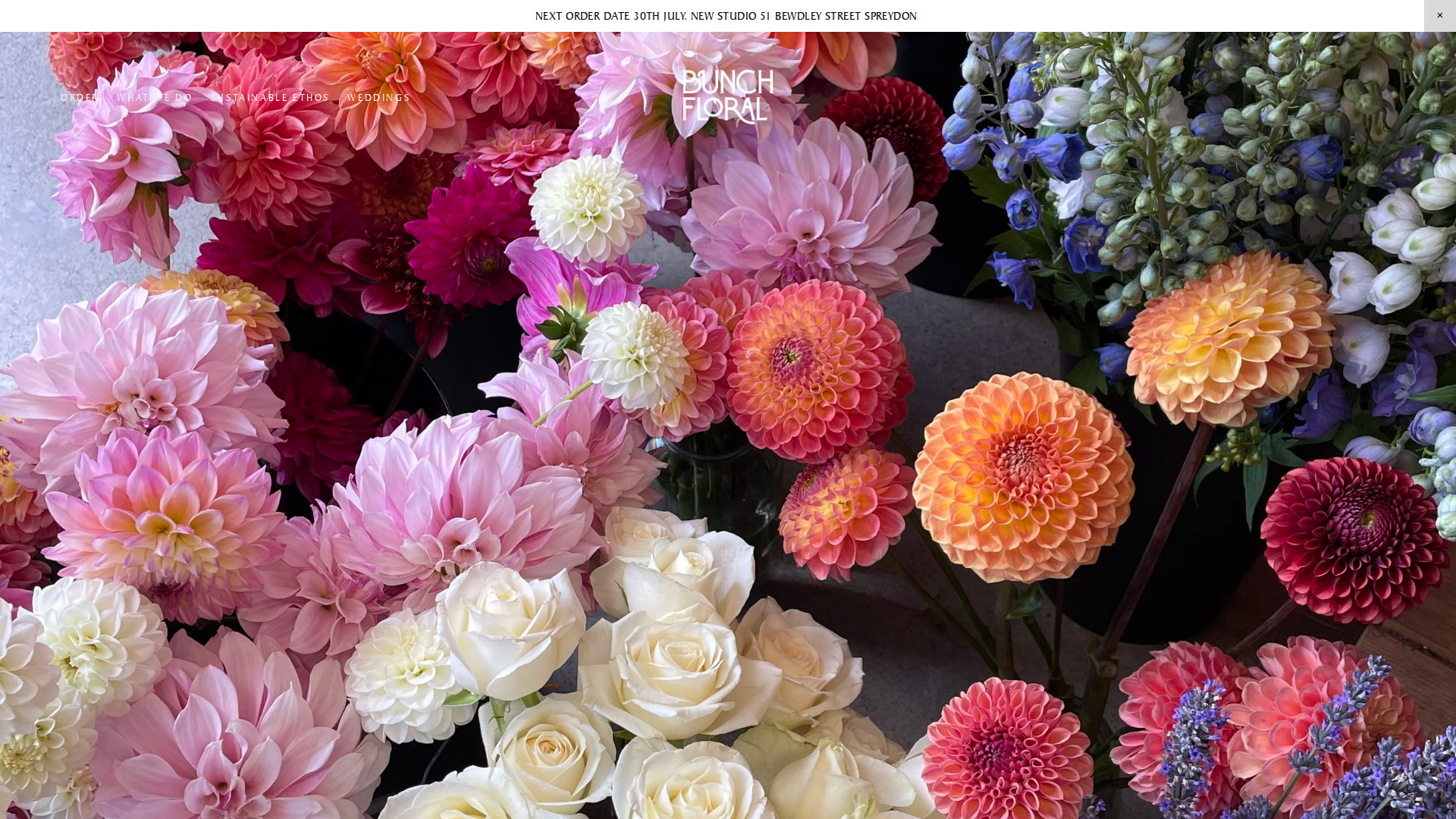 Website snapshot for Bunch Floral