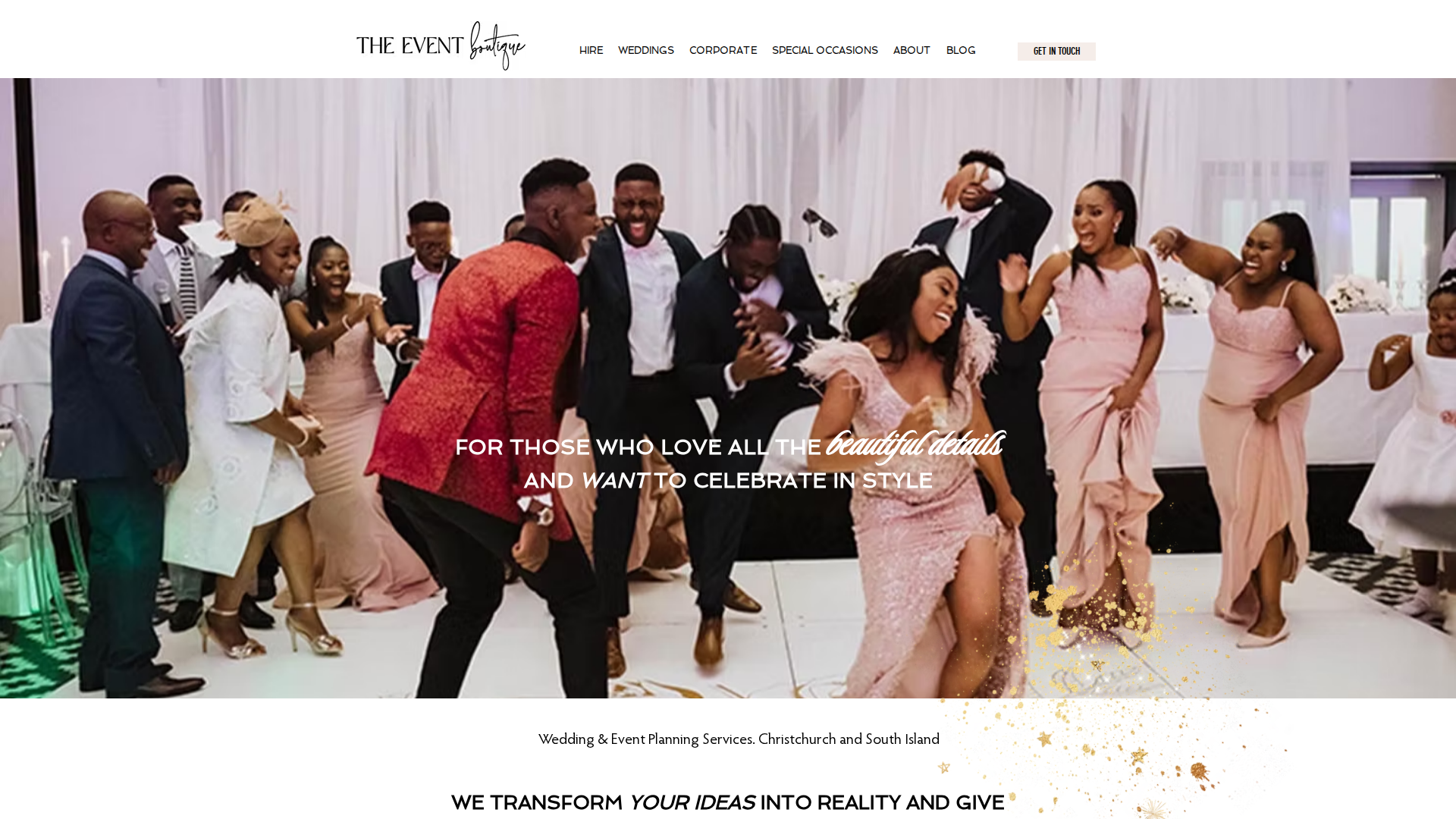 Website snapshot for The Event Boutique