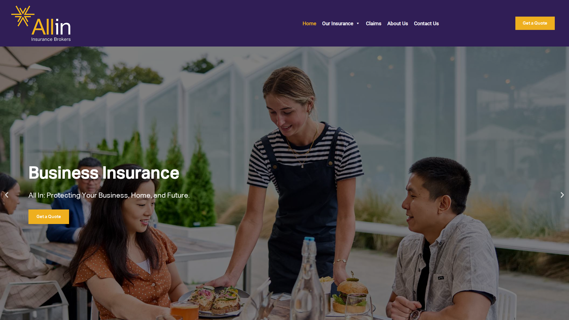 Website snapshot for All In Insurance Brokers