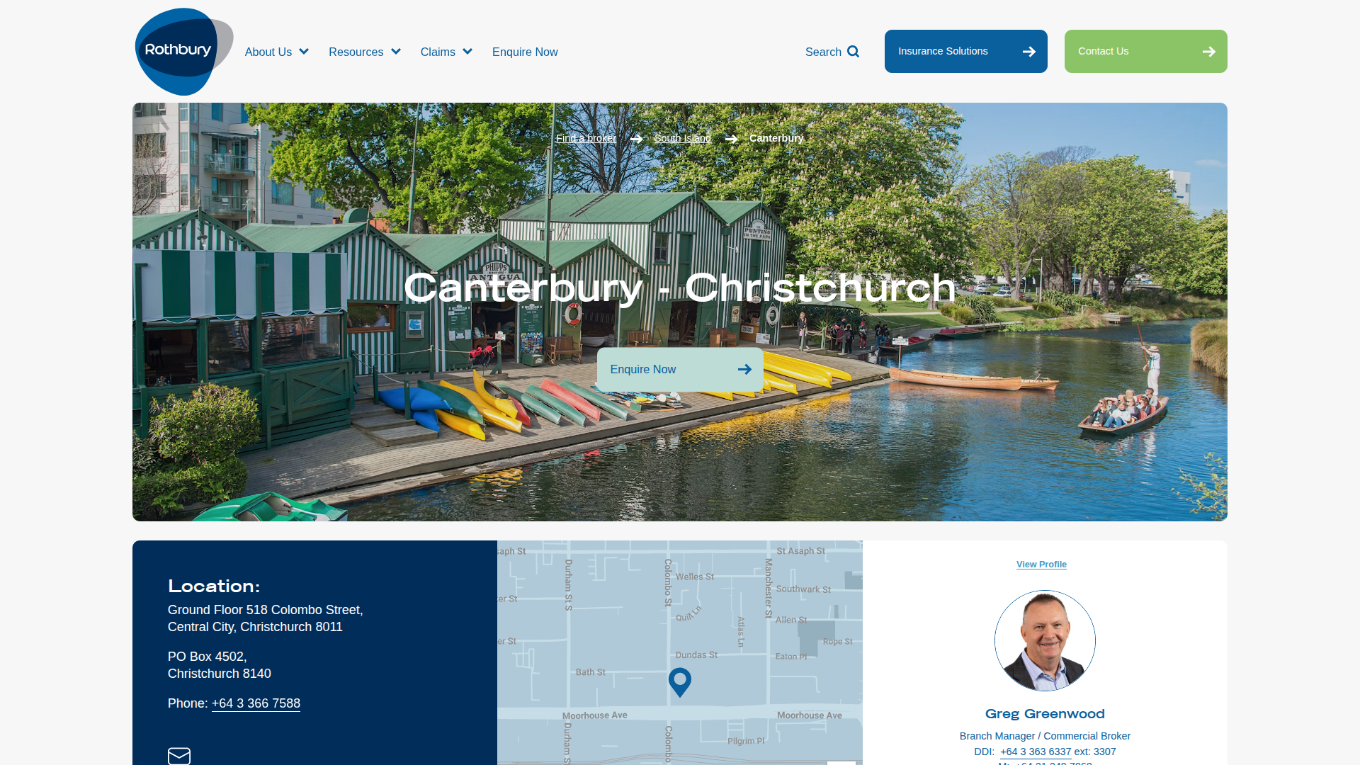Website snapshot for Rothbury Insurance Brokers