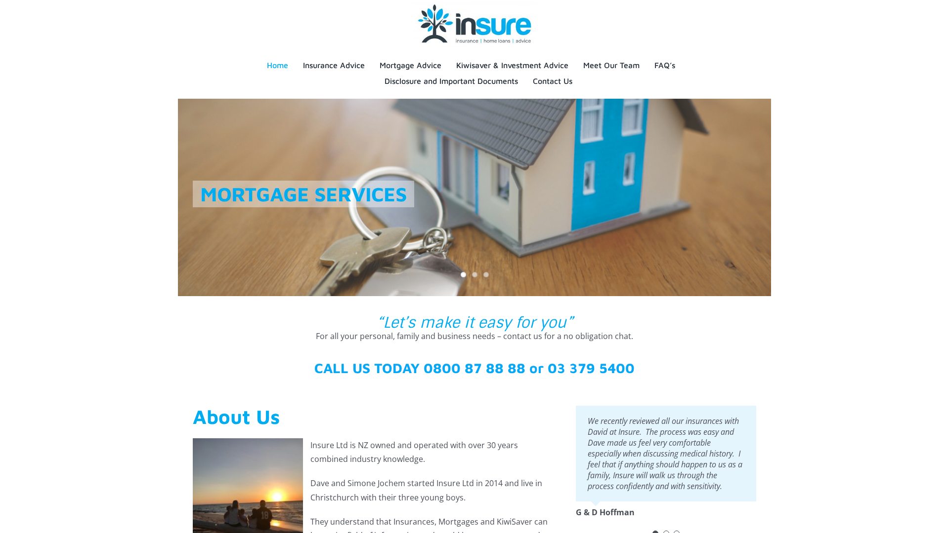 Website snapshot for Insure Limited
