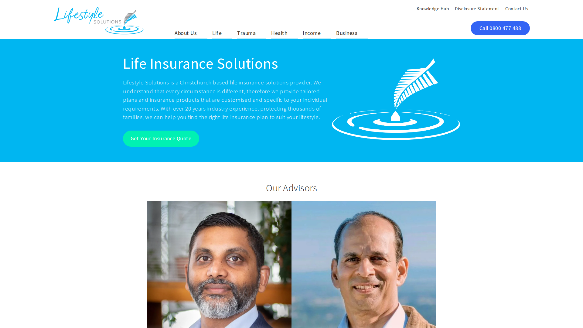 Website snapshot for Lifestyle Solutions