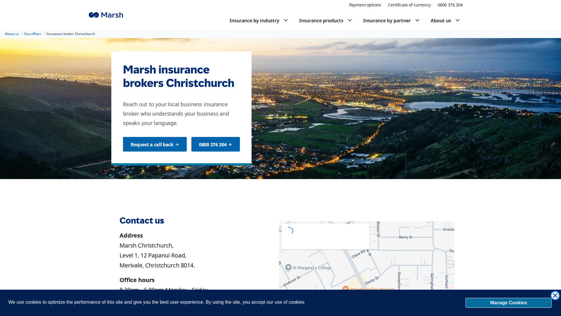 Website snapshot for Marsh