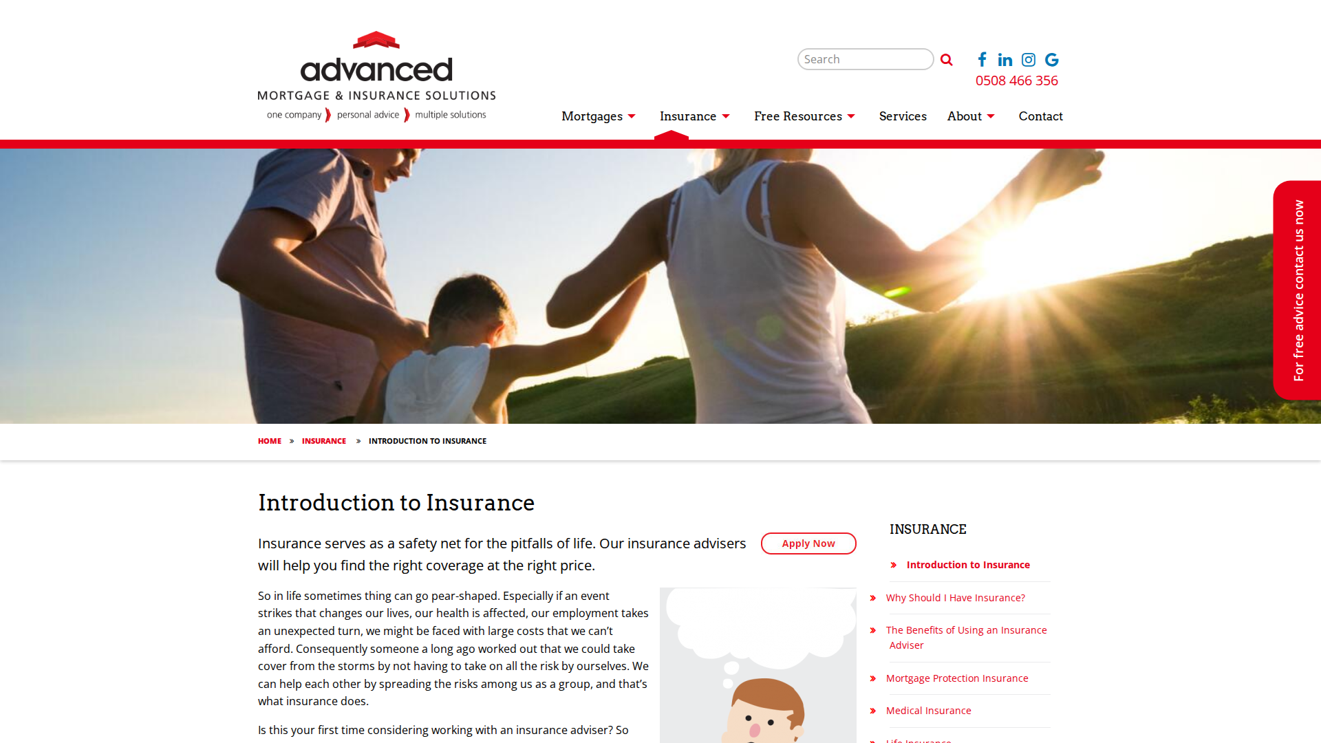 Website snapshot for Advanced Insurance Solutions