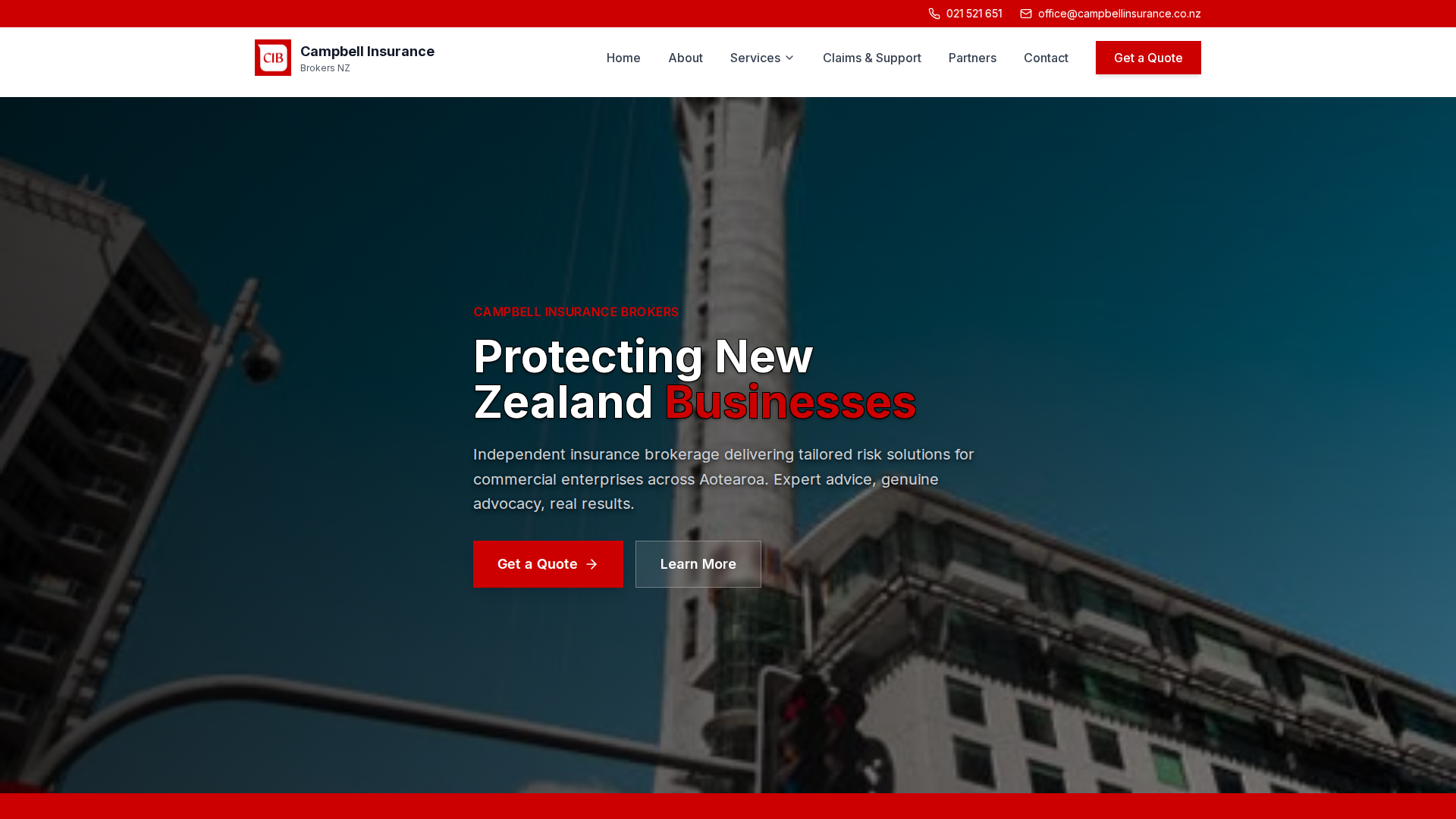 Website snapshot for Campbell Insurance Brokers