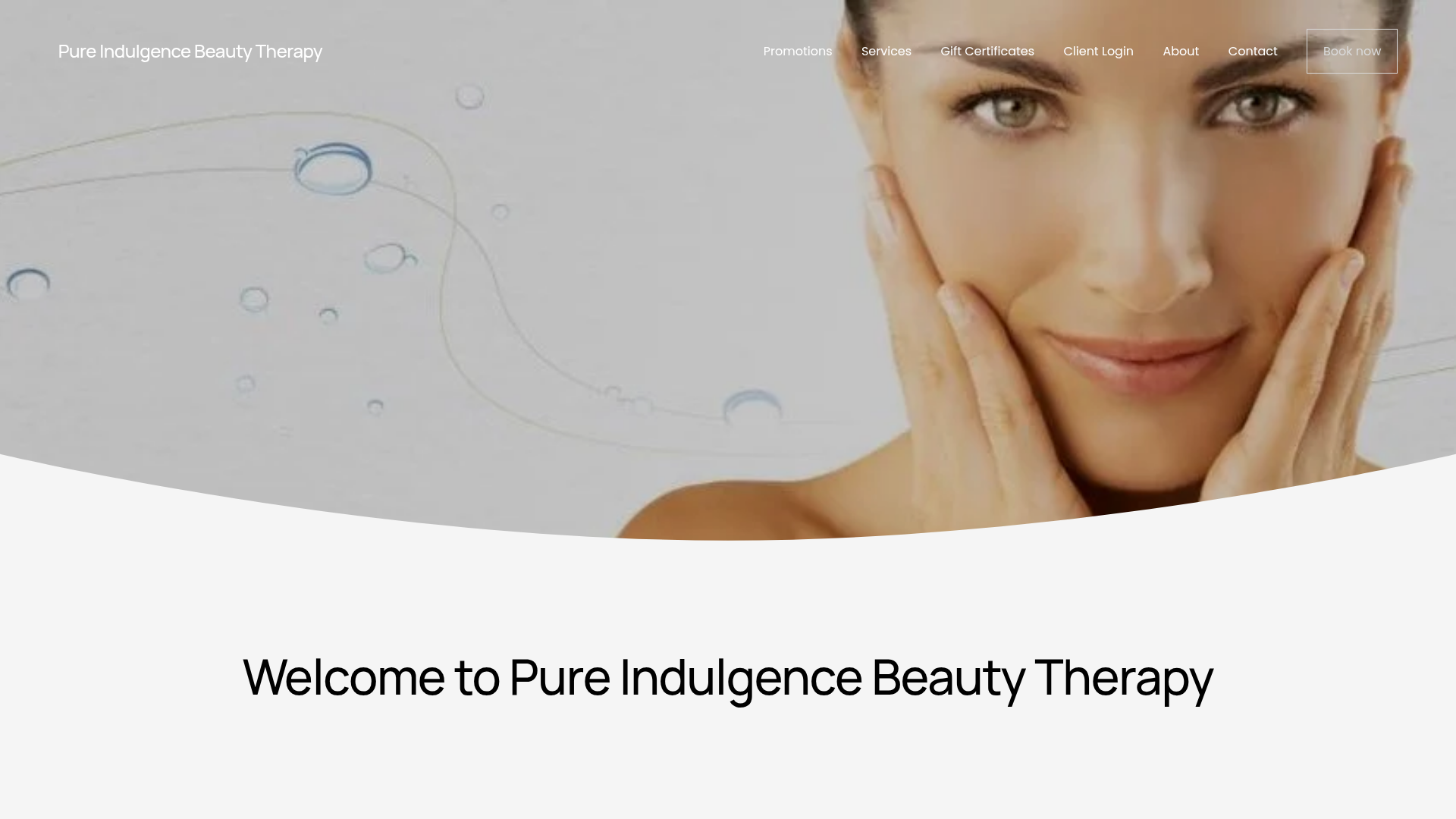 Website snapshot for Pure Indulgence Beauty Therapy
