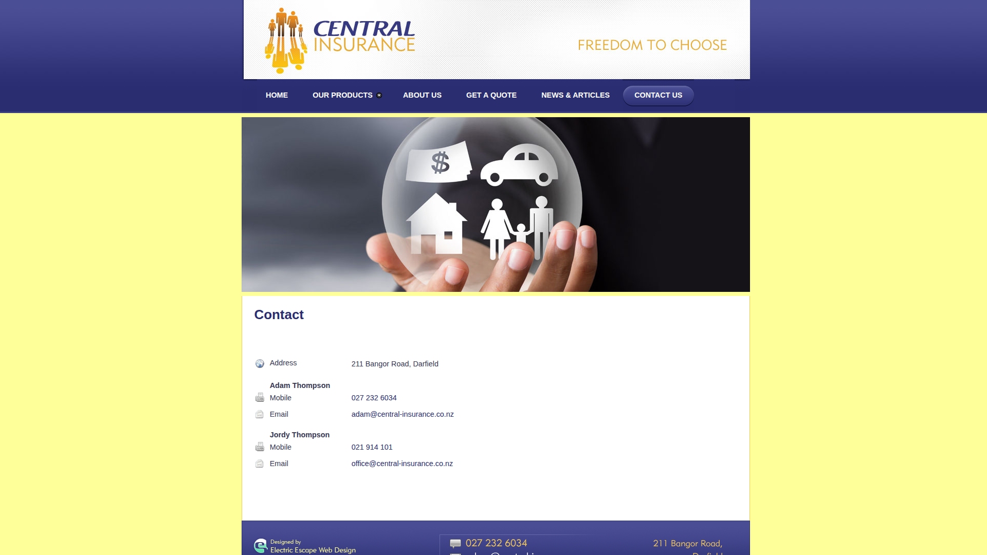 Website snapshot for Central Insurance Limited