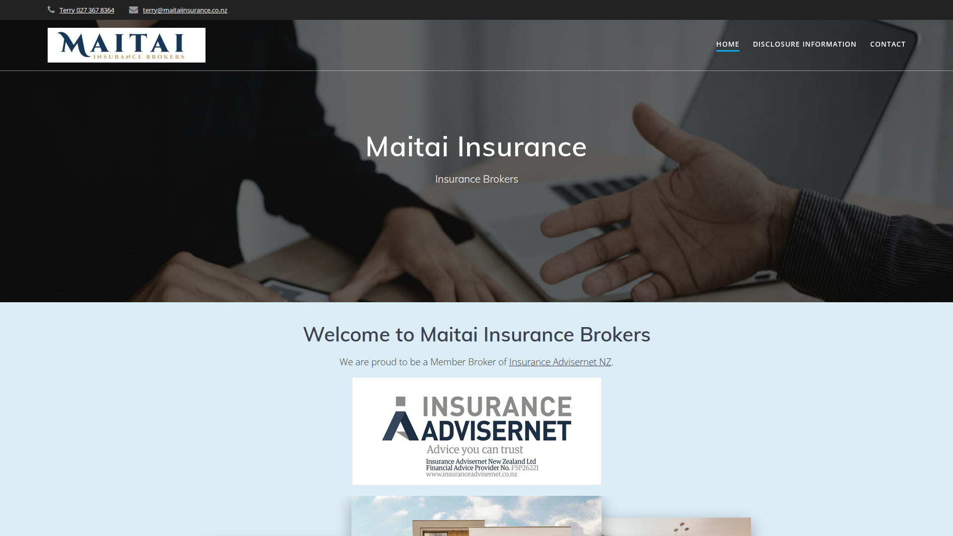 Website snapshot for Maitai Insurance Brokers