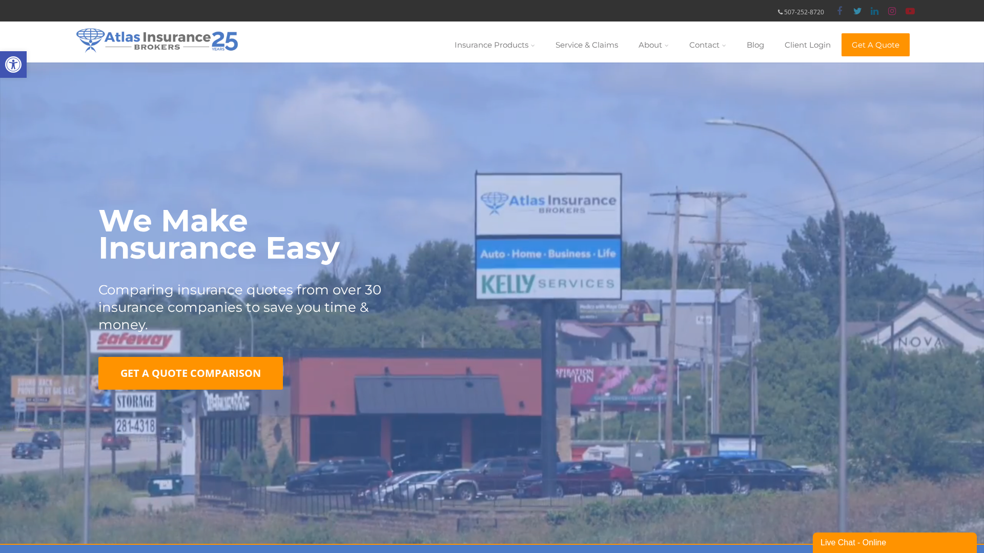 Website snapshot for Atlas Insurance Brokers