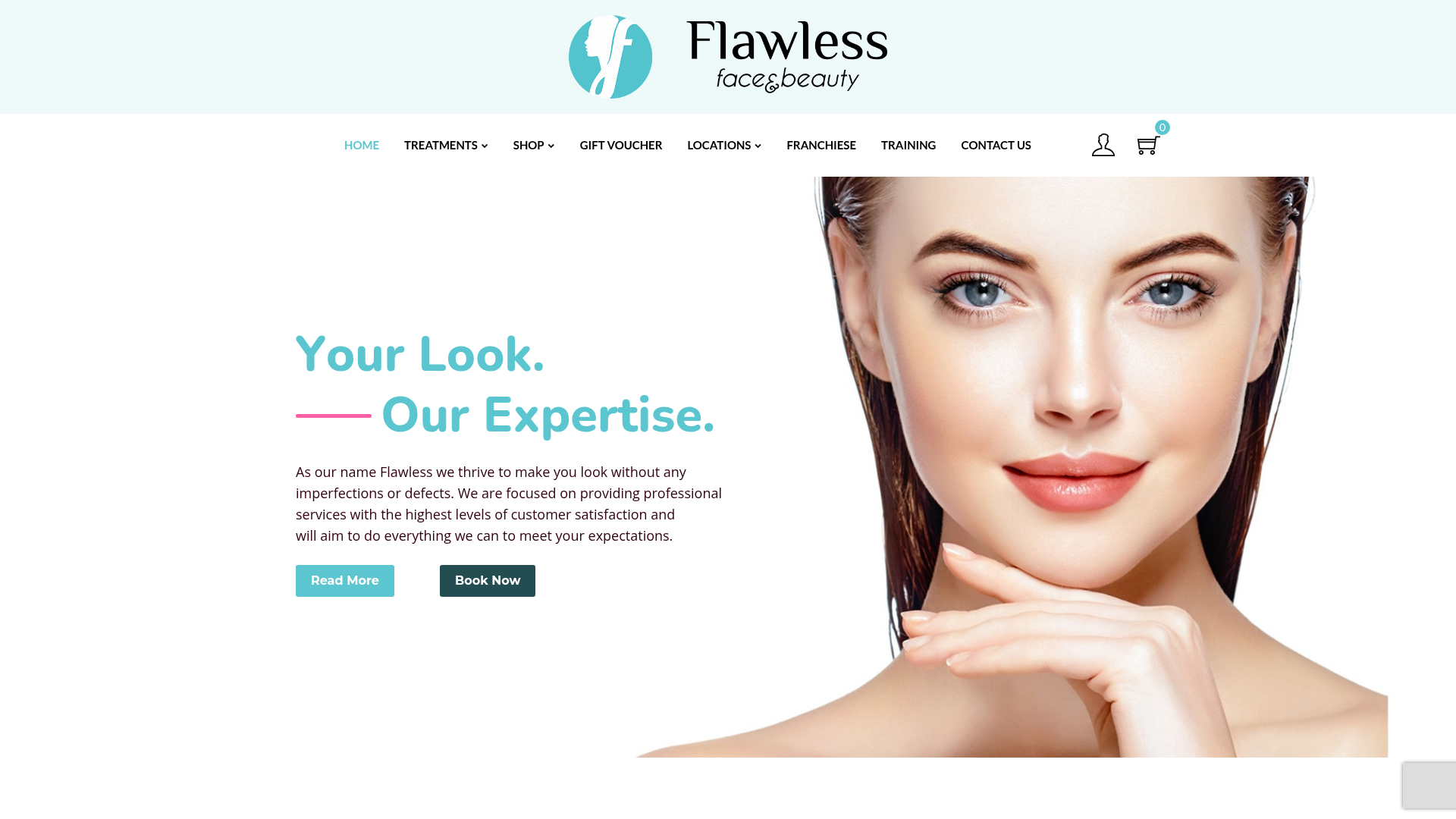 Website snapshot for Flawless Face and Beauty