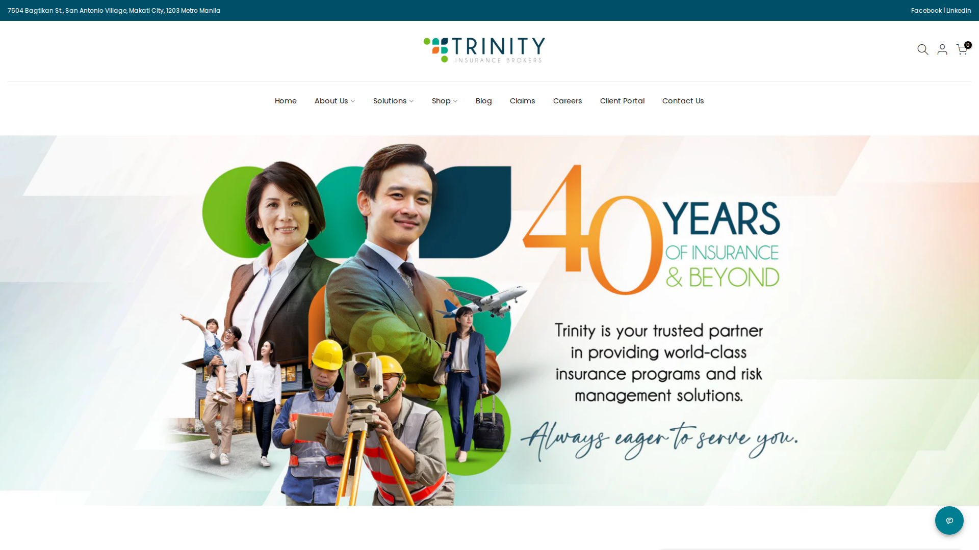 Website snapshot for Trinity Insurance Brokers