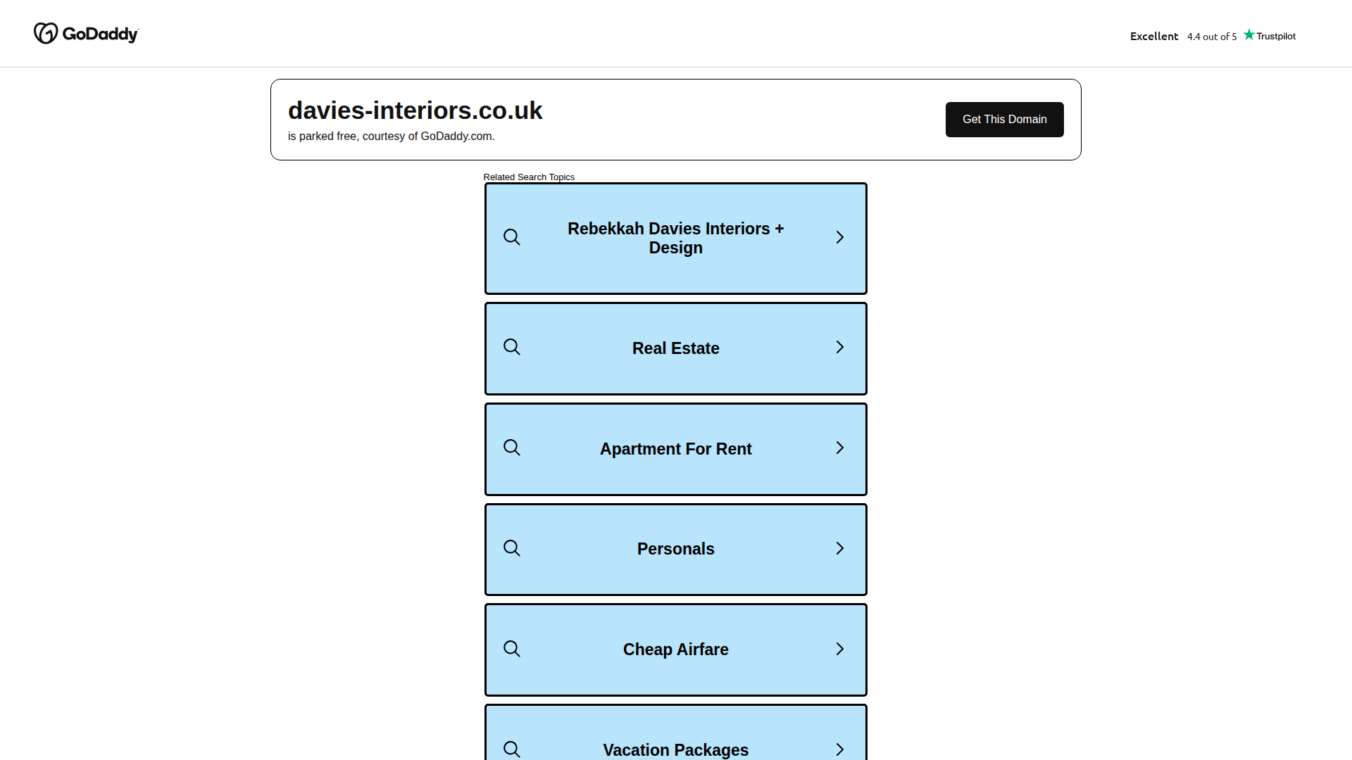 Website snapshot for Davies Interiors