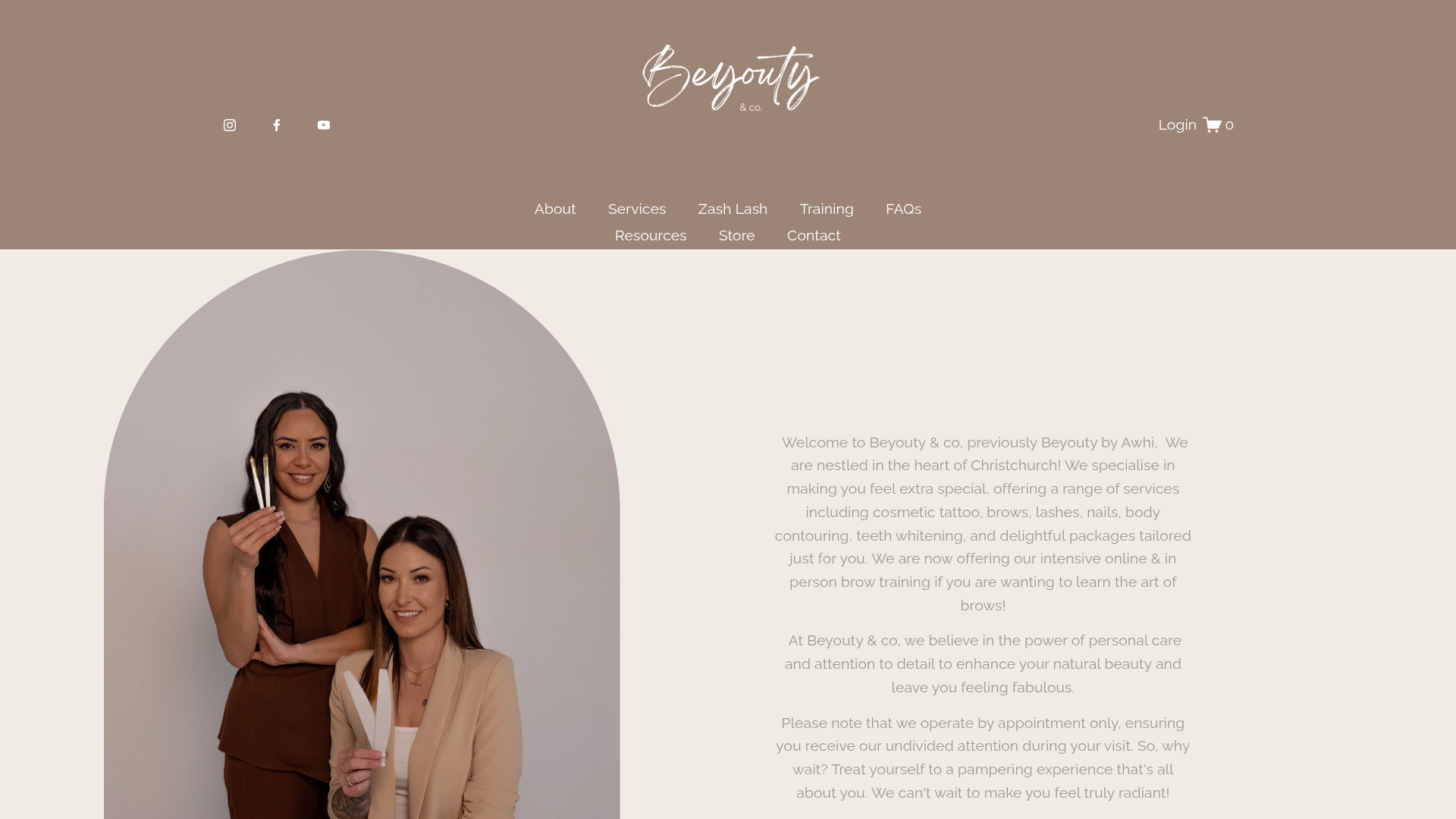 Website snapshot for Beyouty & co.