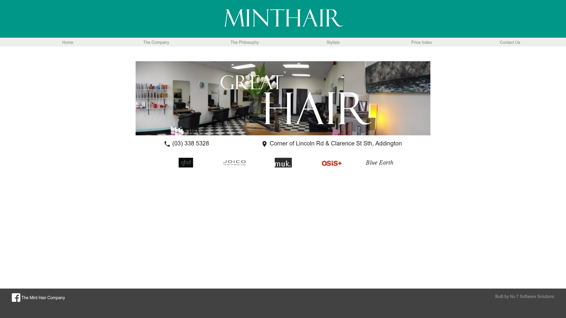 Website snapshot for The Mint Hair Company