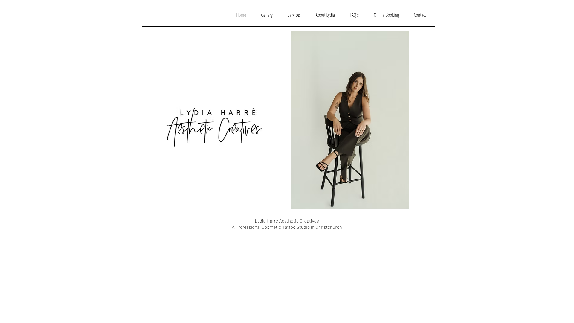 Website snapshot for Lydia Harré Aesthetic Creatives