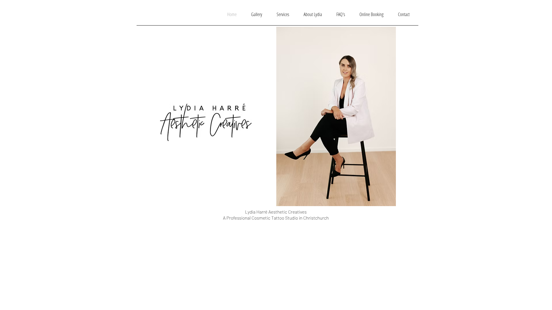 Website snapshot for Lydia Harré Aesthetic Creatives