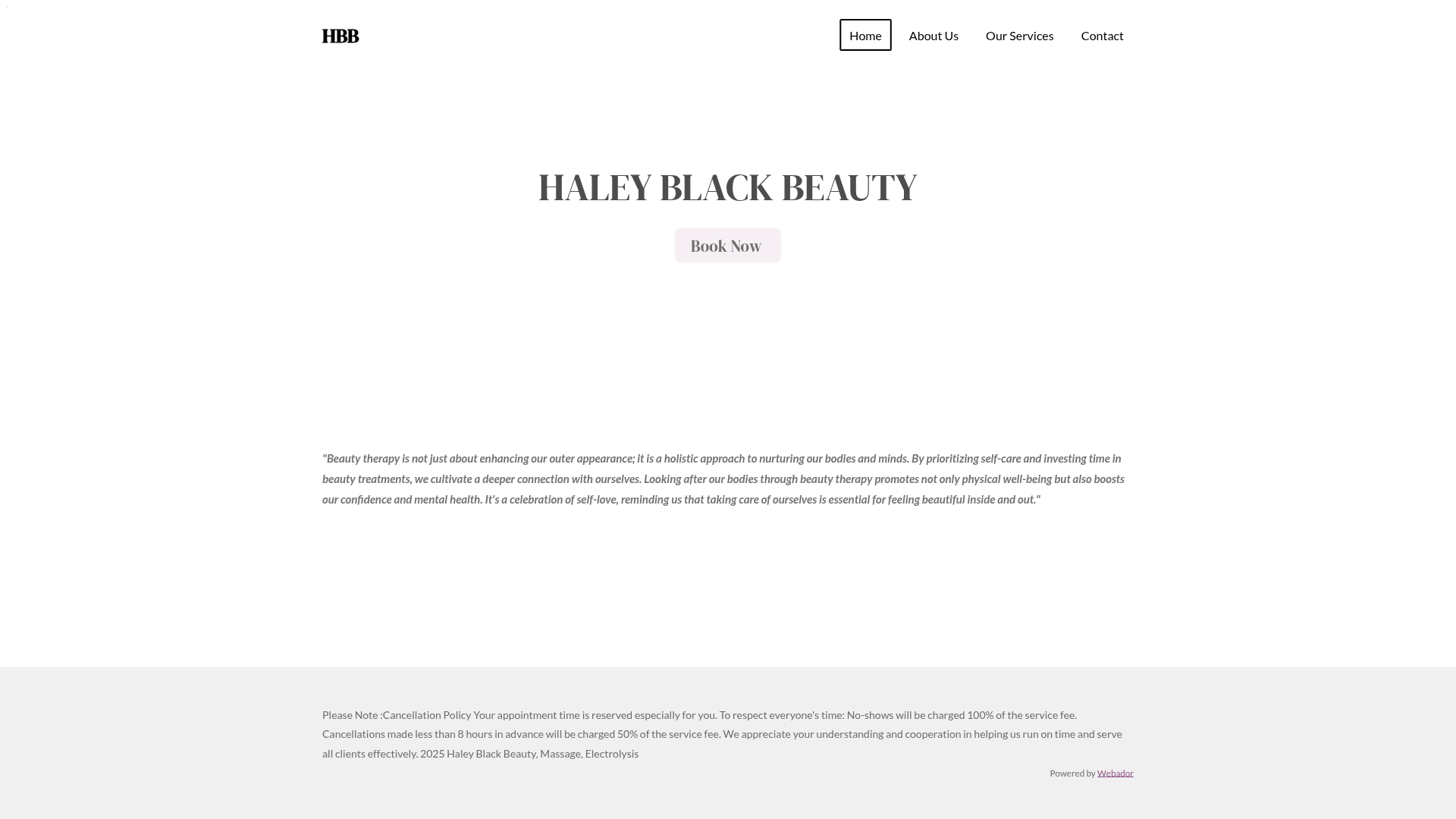 Website snapshot for Haley Black Beauty
