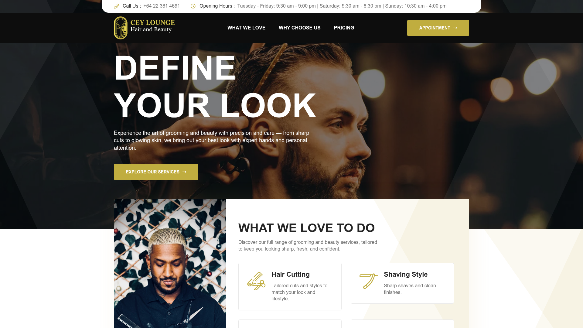 Website snapshot for Cey Lounge