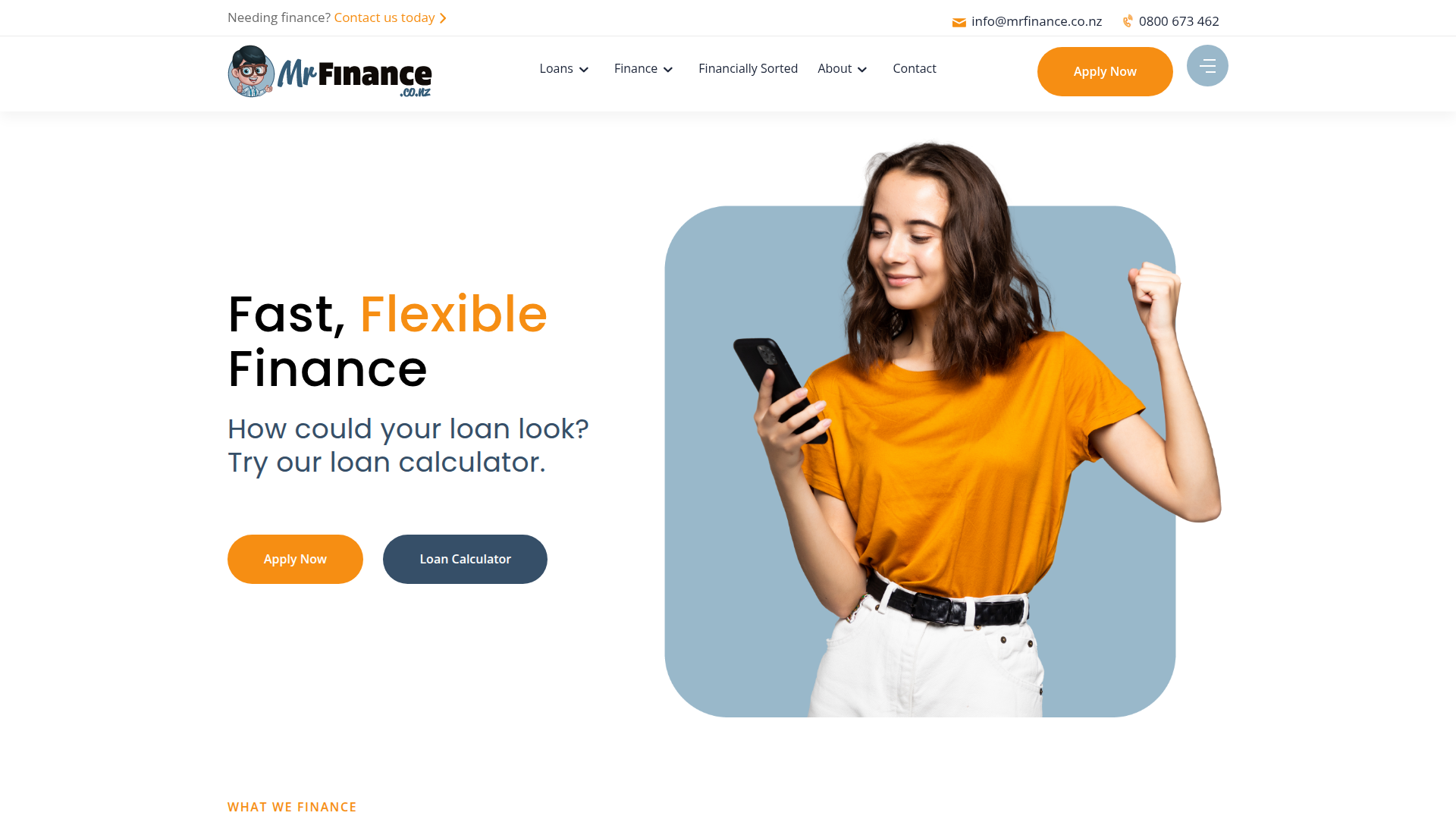 Website snapshot for Mr Finance