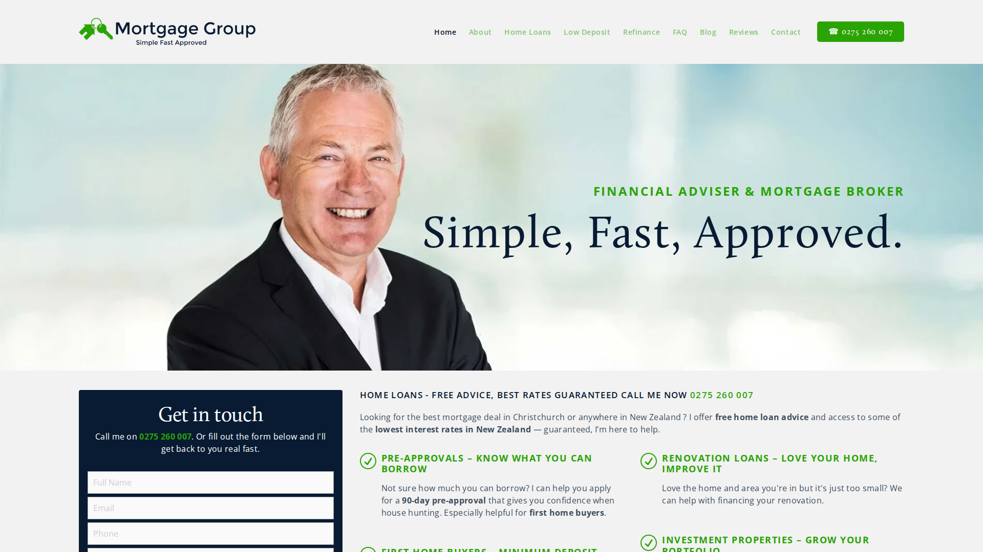 Website snapshot for Mortgage Group