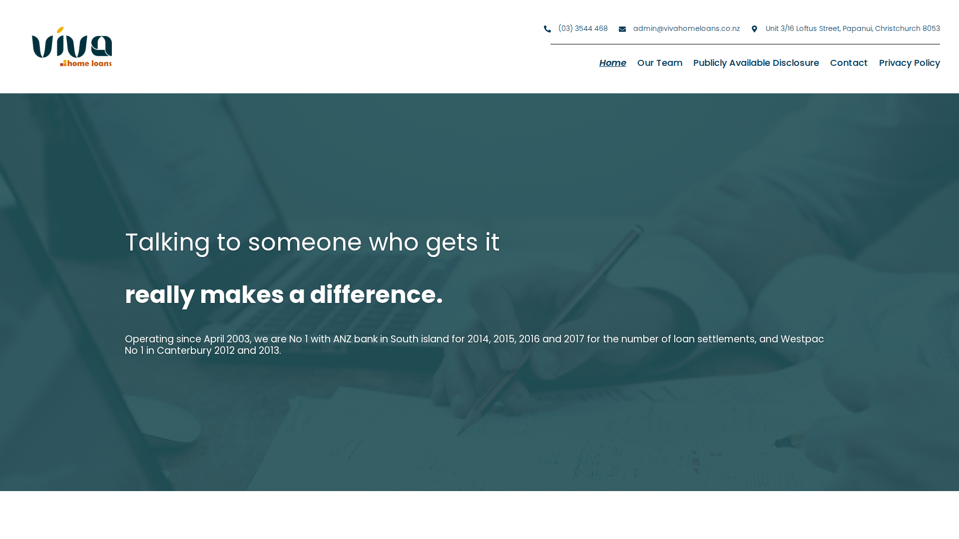 Website snapshot for Viva Home Loans
