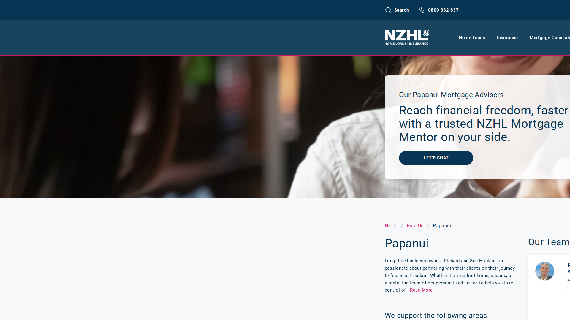 Website snapshot for NZHL (NZ Home Loans) - Papanui