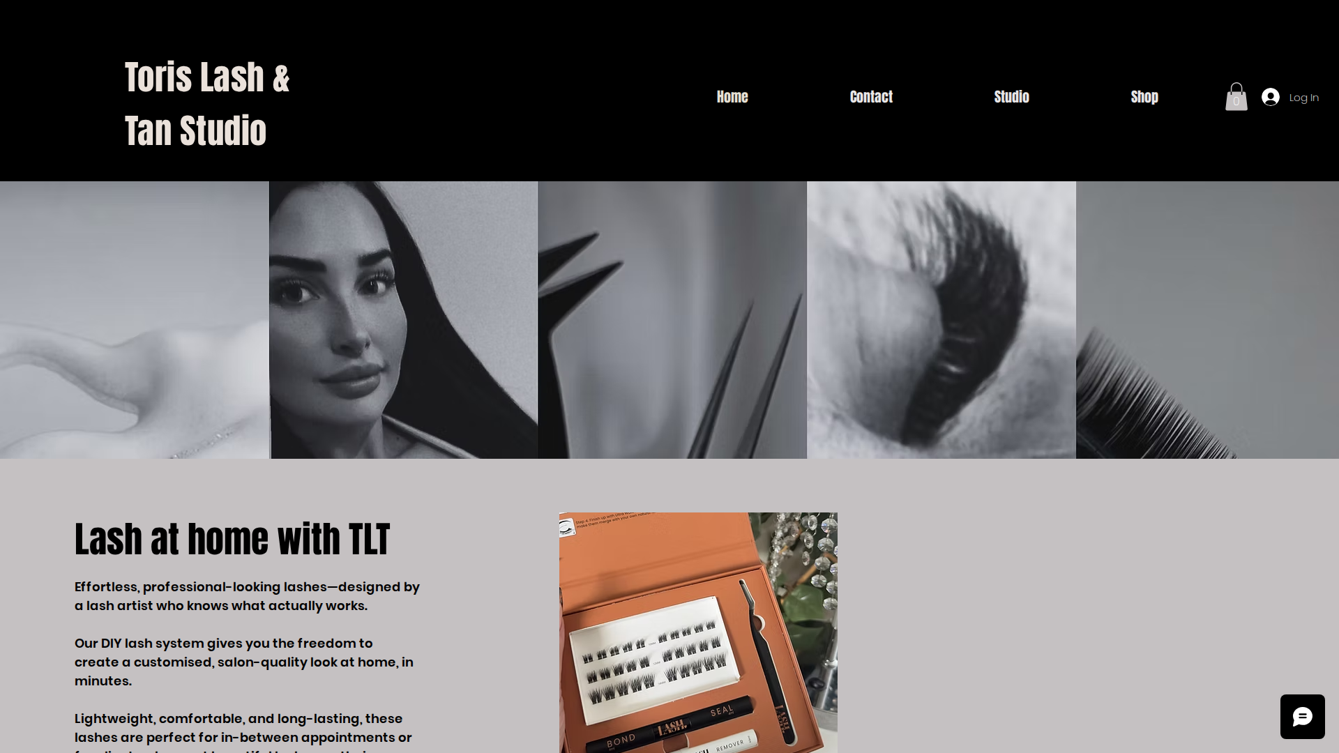 Website snapshot for Toris Lash and Tan Studio