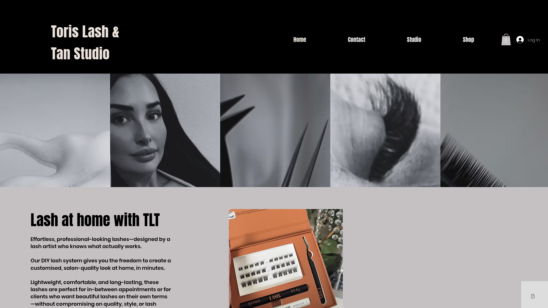 Website snapshot for Toris Lash and Tan Studio
