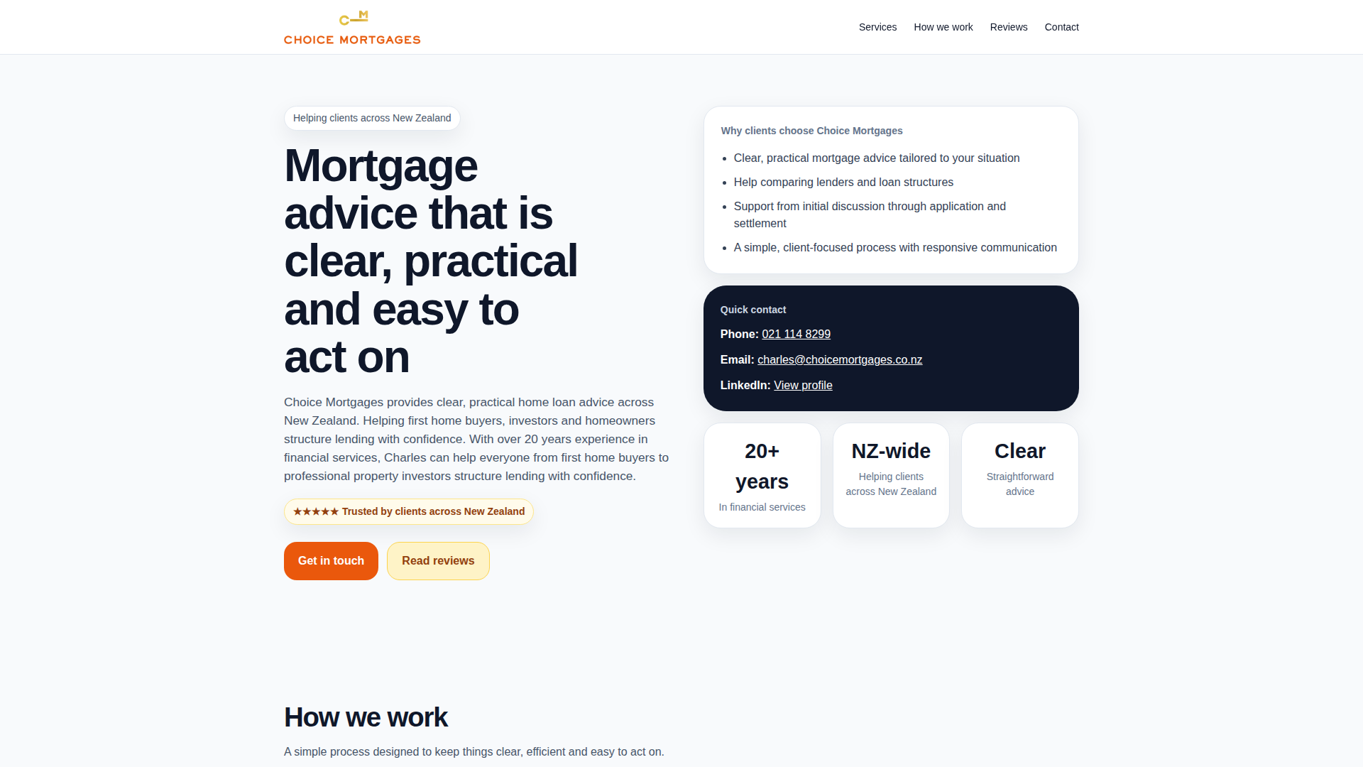 Website snapshot for Choice Mortgages - Charles Priestley