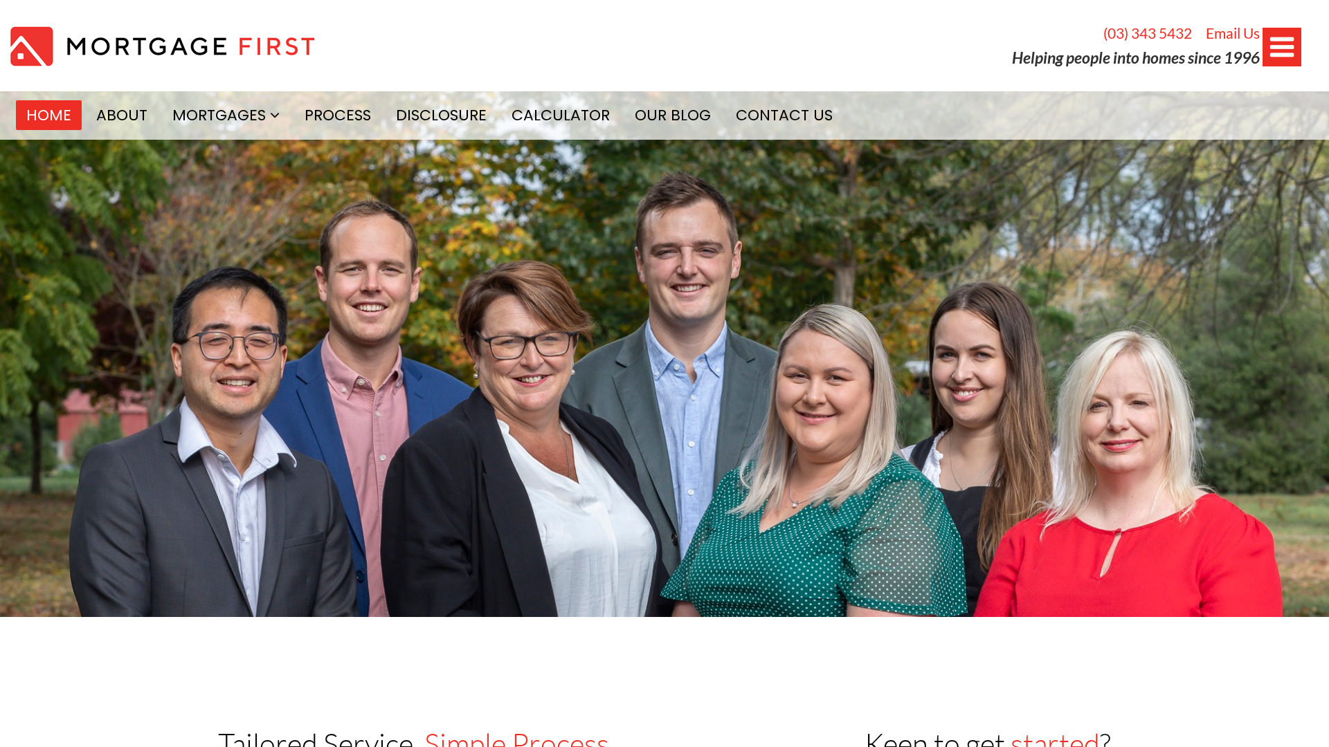 Website snapshot for Mortgage First