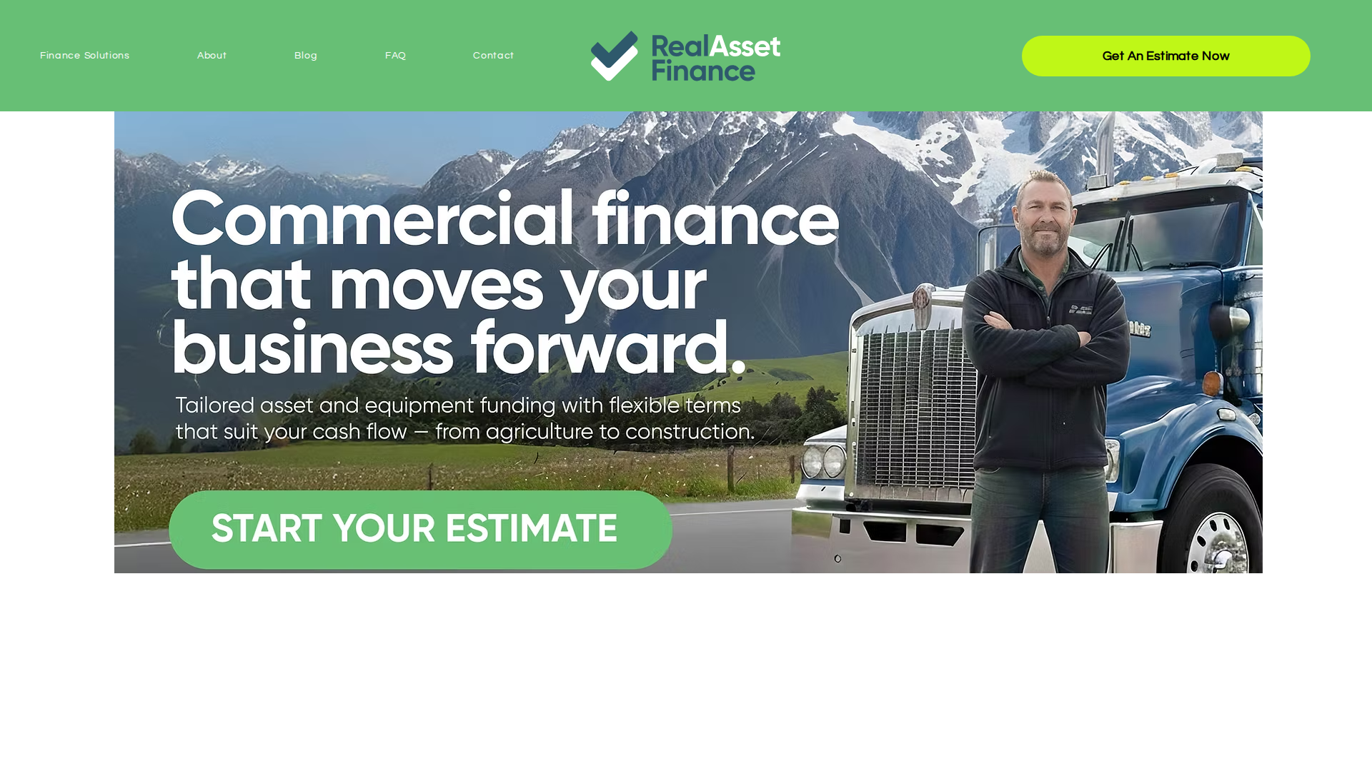 Website snapshot for Real Asset Finance
