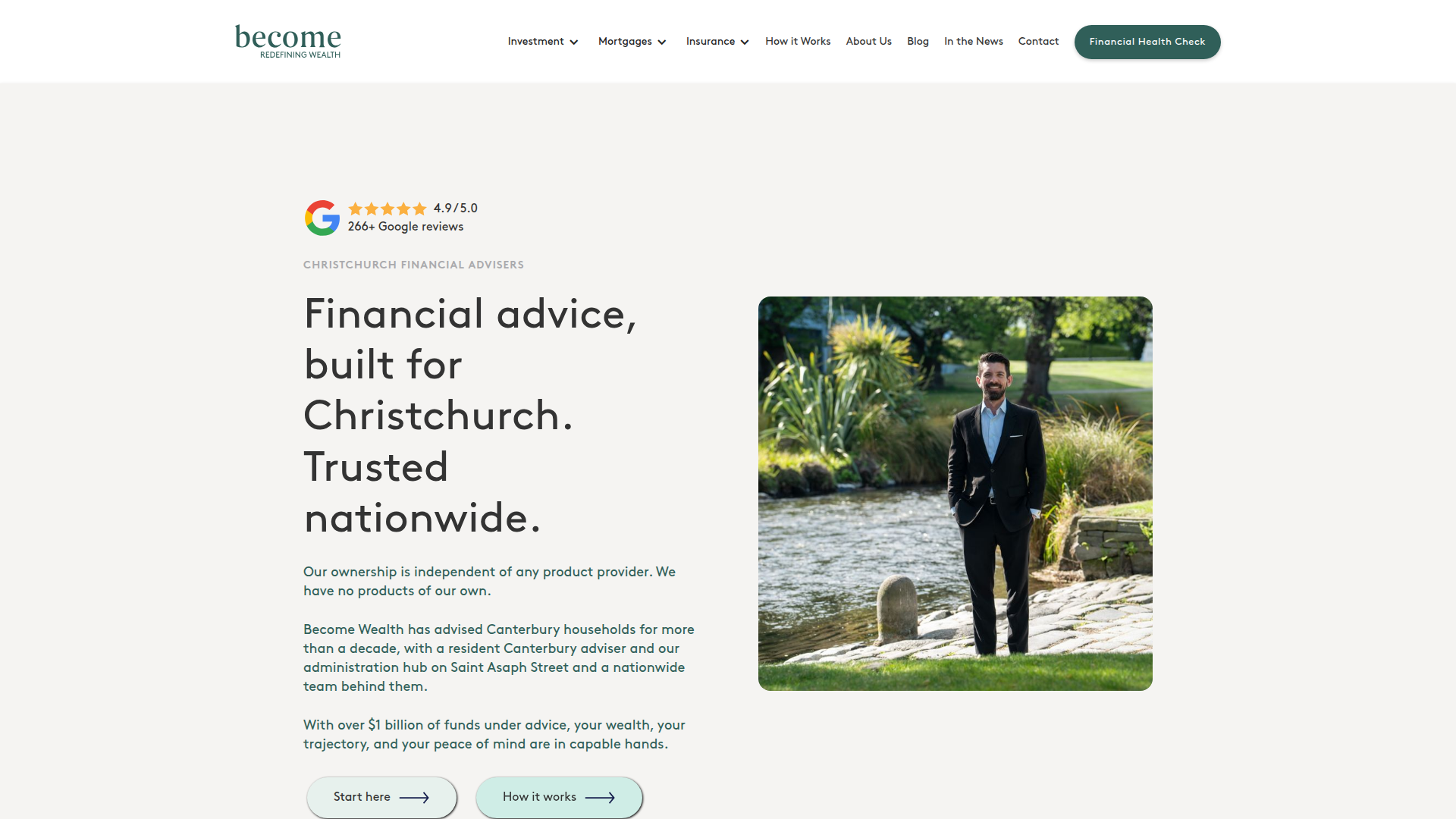 Website snapshot for Become Wealth