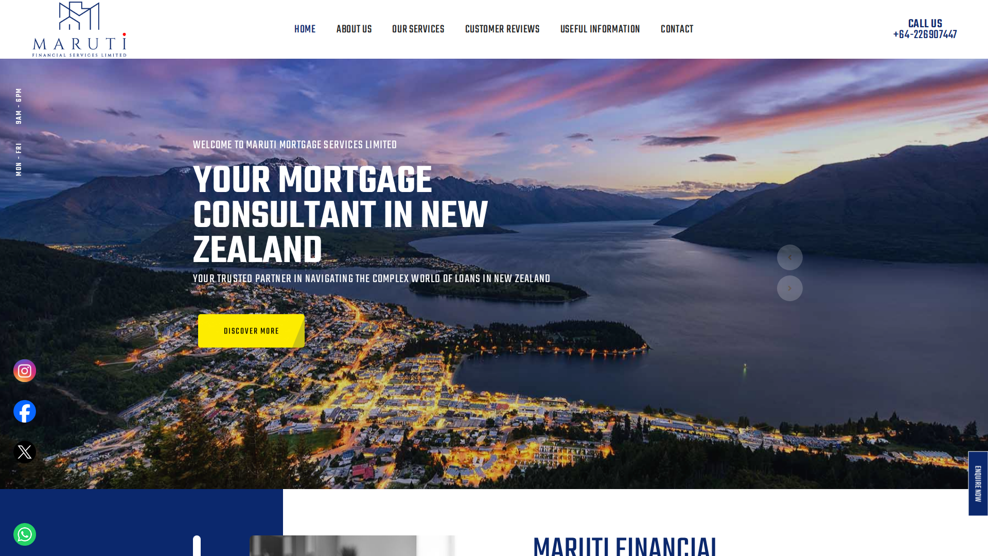 Website snapshot for Maruti Mortgage Services