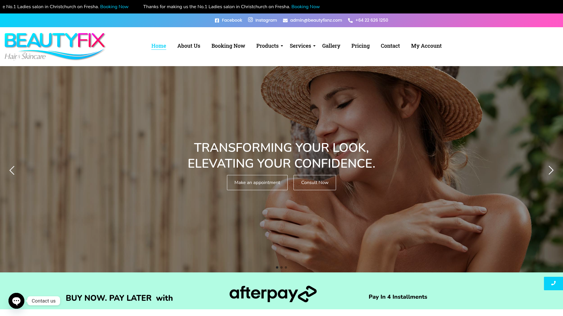 Website snapshot for BEAUTYFIX-Hair’n Skincare