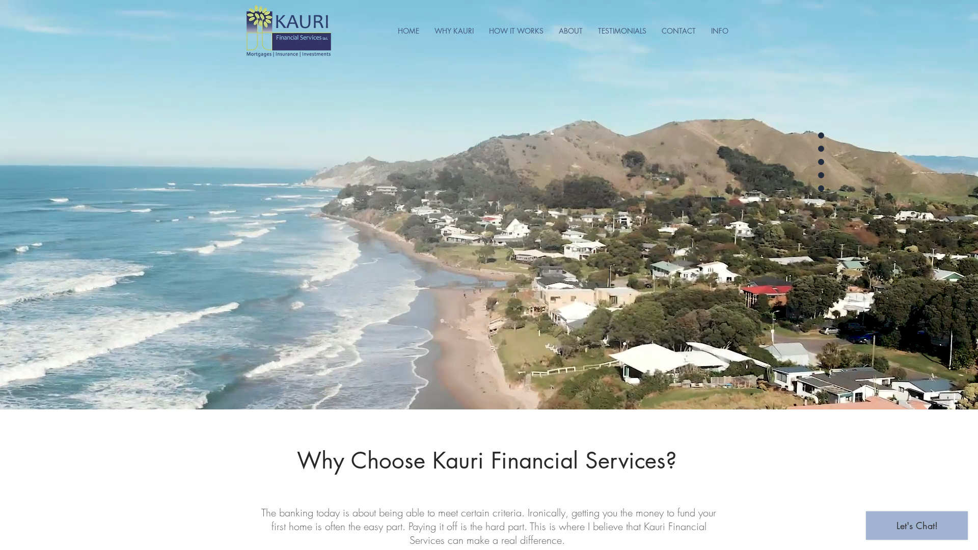 Website snapshot for Kauri Financial Services